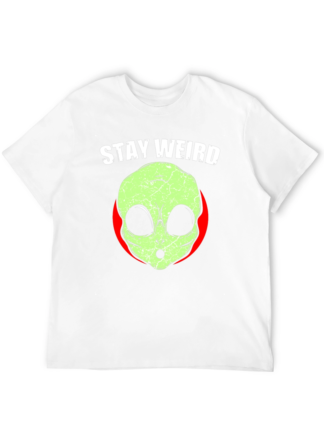 Black Stay Weird Alien Graphic Print Tee view 12
