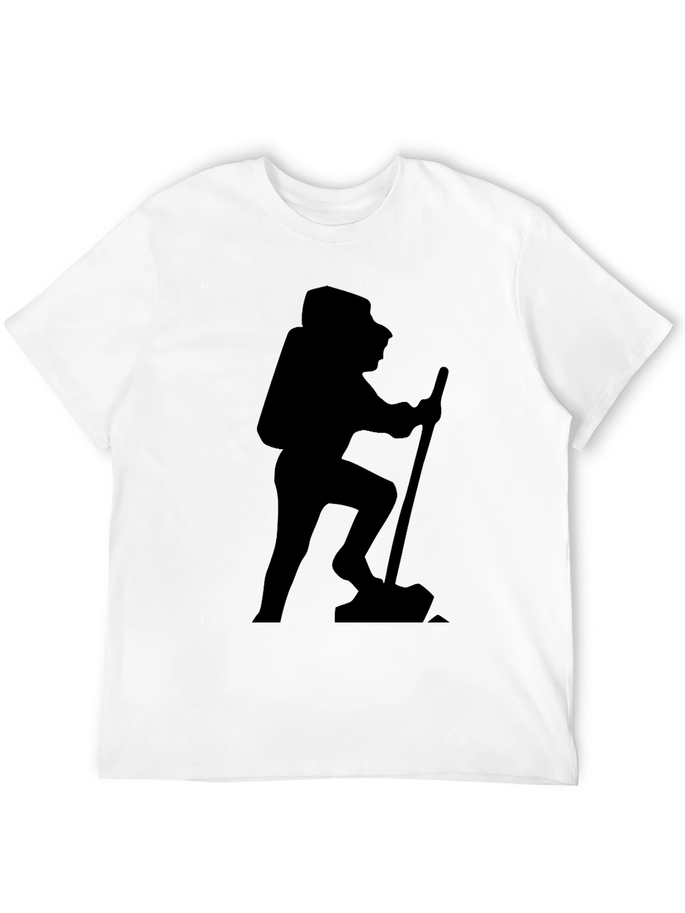 Black Hiking Silhouette Black T-Shirt view 12