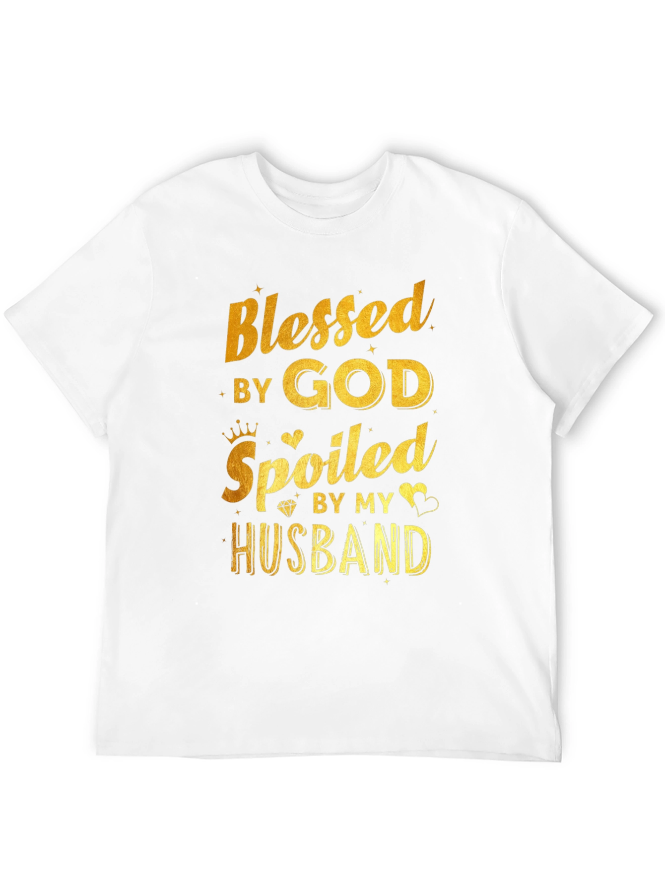 Black Blessed by God Spoiled by Husband Black T-Shirt view 12