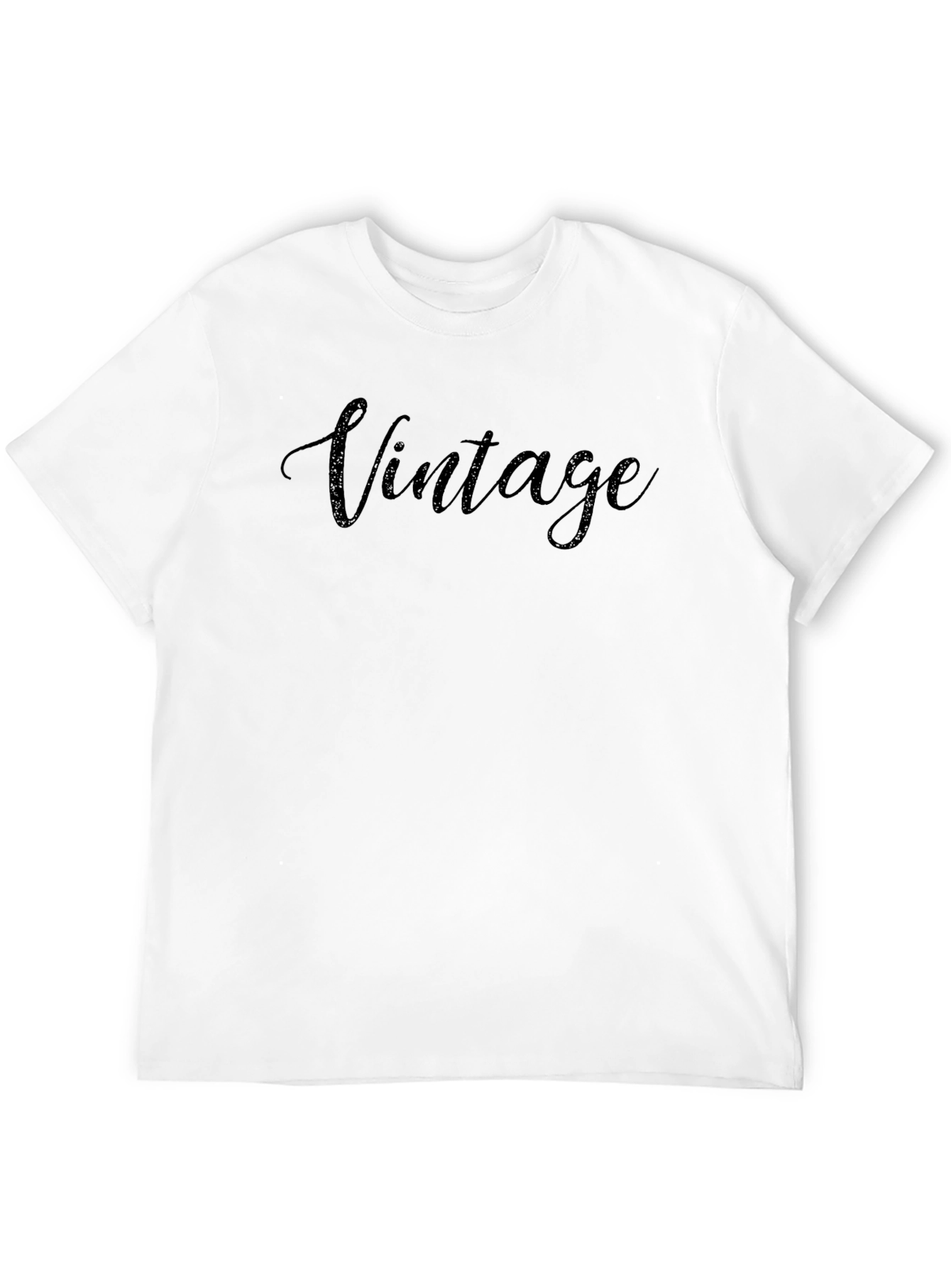 Black Vintage Script Black T-Shirt view 12