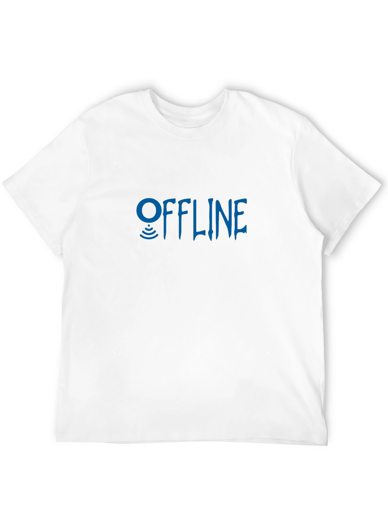 Black Offline Mode Graphic Tee - Black Cotton Casual T-Shirt view 12