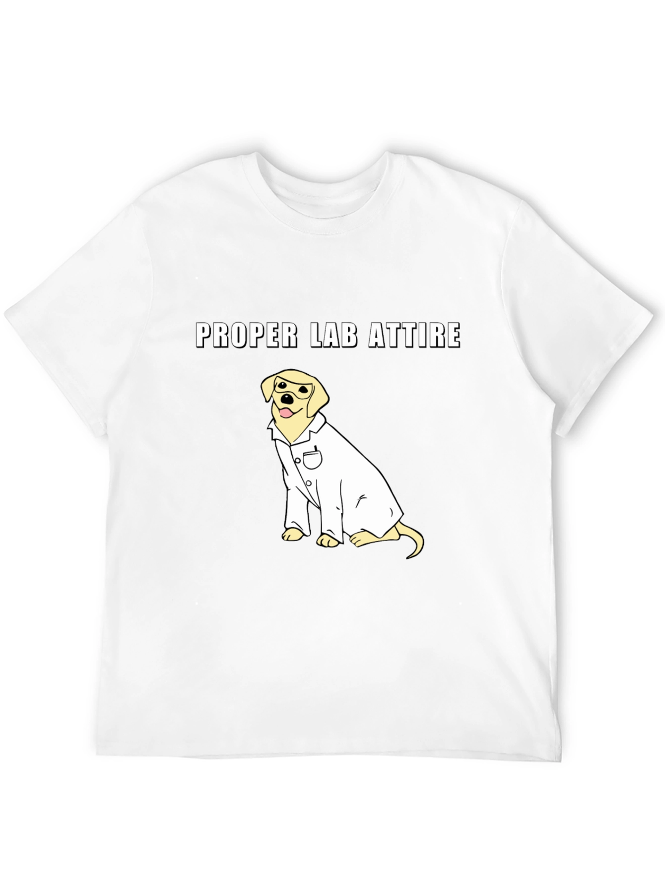 Black Proper Lab Attire Dog T-Shirt - Science Humor Tee view 12