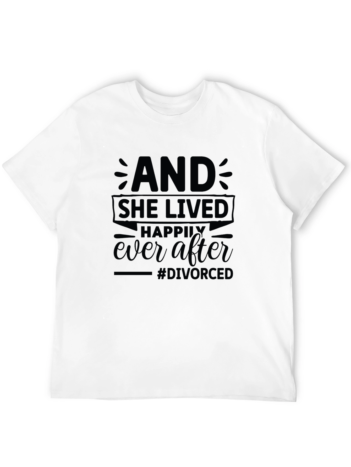 Black Divorced & Happy T-Shirt - Happily Ever After Tee view 12