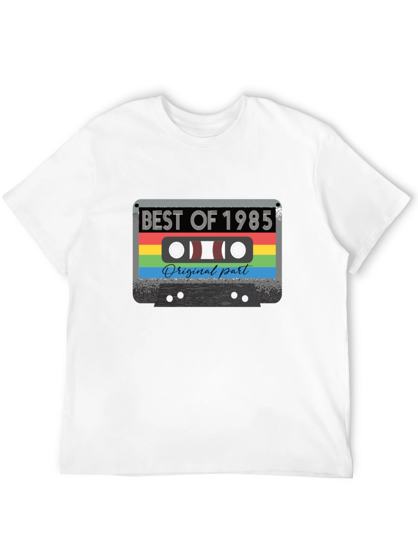 Black Retro "Best of 1985" Cassette Graphic T-Shirt view 12