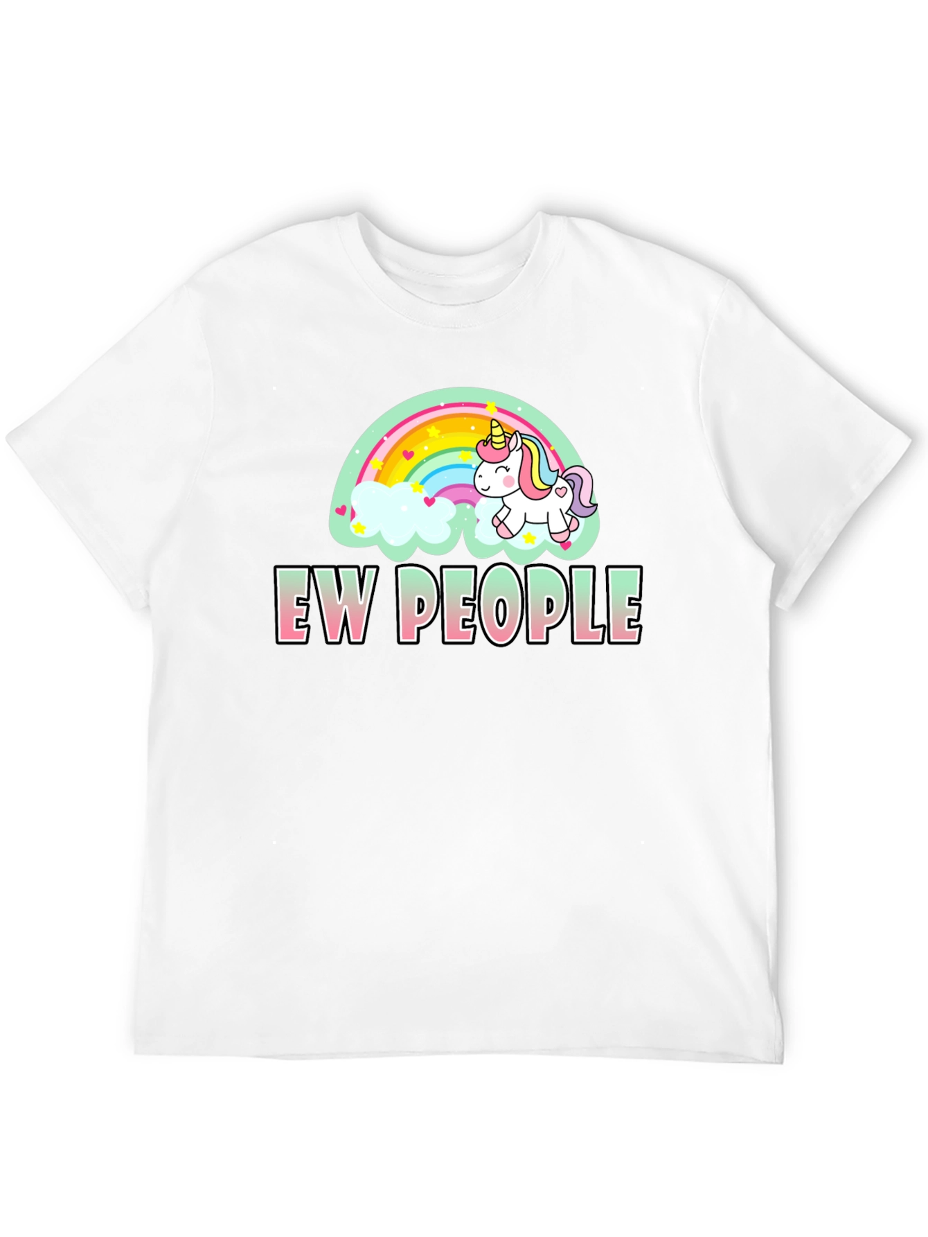 Black Ew People Unicorn Rainbow T-Shirt view 12