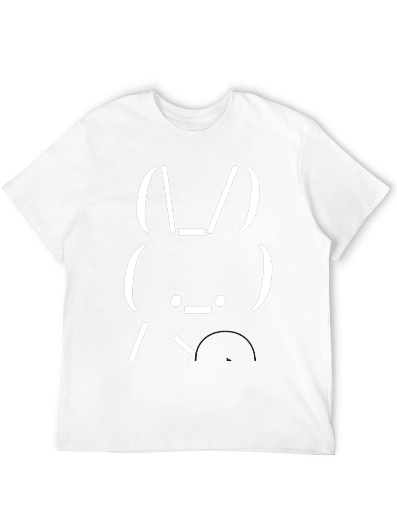 Black Funny Bunny ASCII Art Graphic T-Shirt - Black view 12