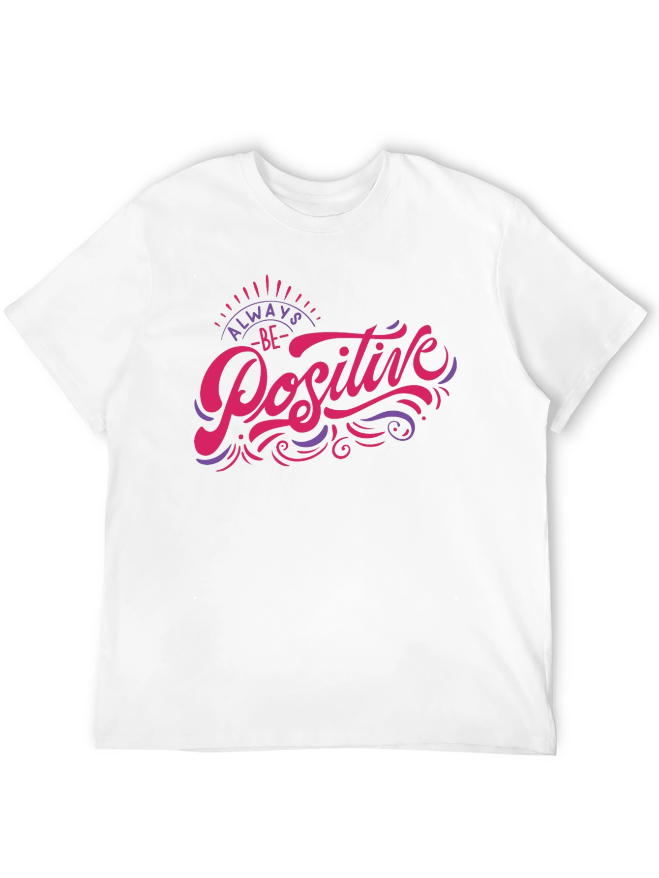 Black Always Be Positive Graphic Tee - Motivational Black T-Shirt view 12