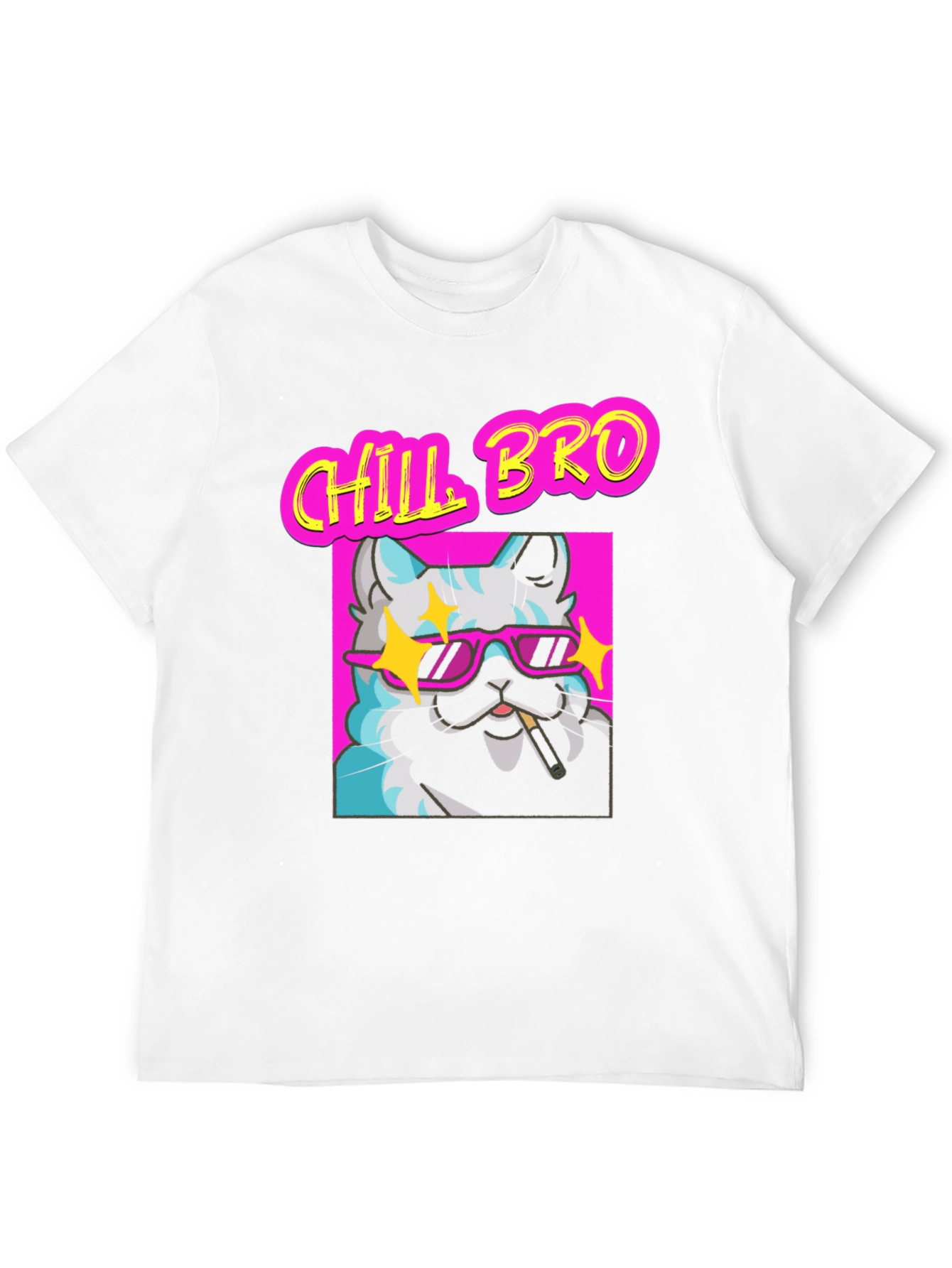 Black Chill Bro Cat Graphic T-Shirt - Relaxed Fit view 12