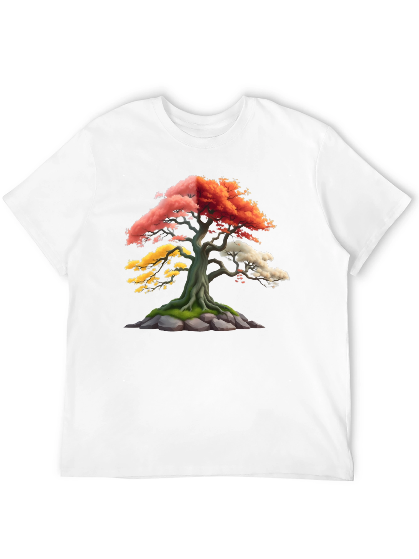 Black Colorful Bonsai Tree Graphic T-Shirt view 12