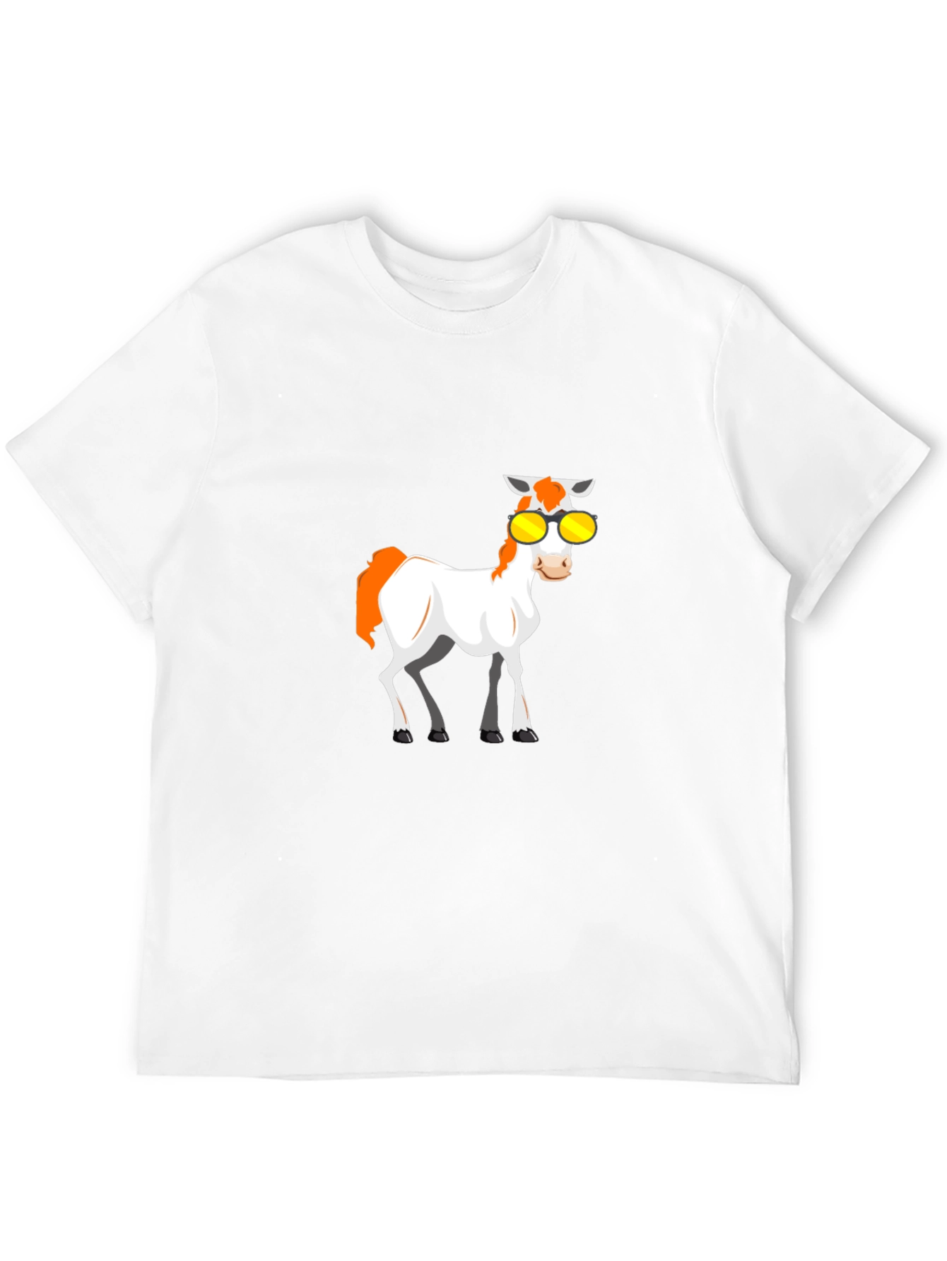 Black Cool Cartoon Horse Graphic Tee view 12