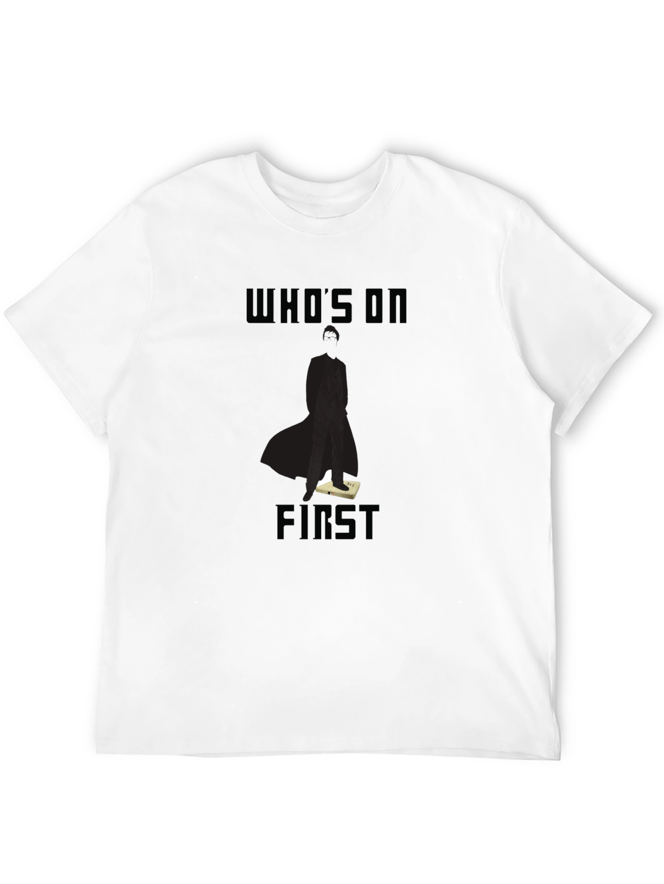 Black Who's On First T-Shirt - Classic Comedy Inspired Tee view 12