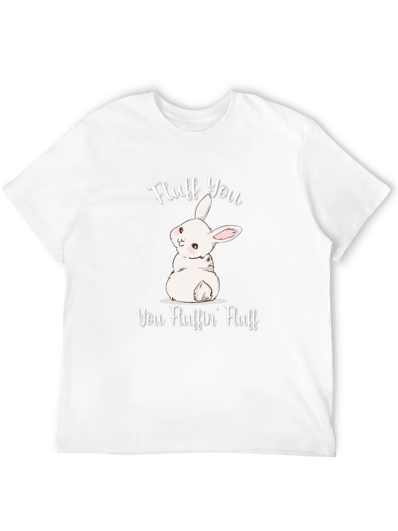 Black Fluff You T-Shirt: Bunny Humor Tee view 12