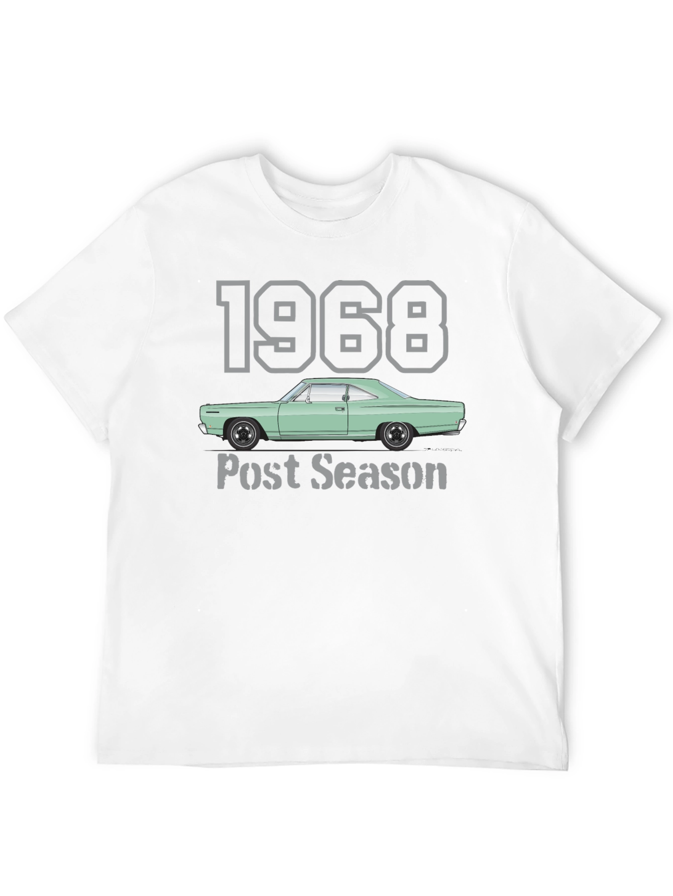 Black 1968 Post Season Car T-Shirt view 12