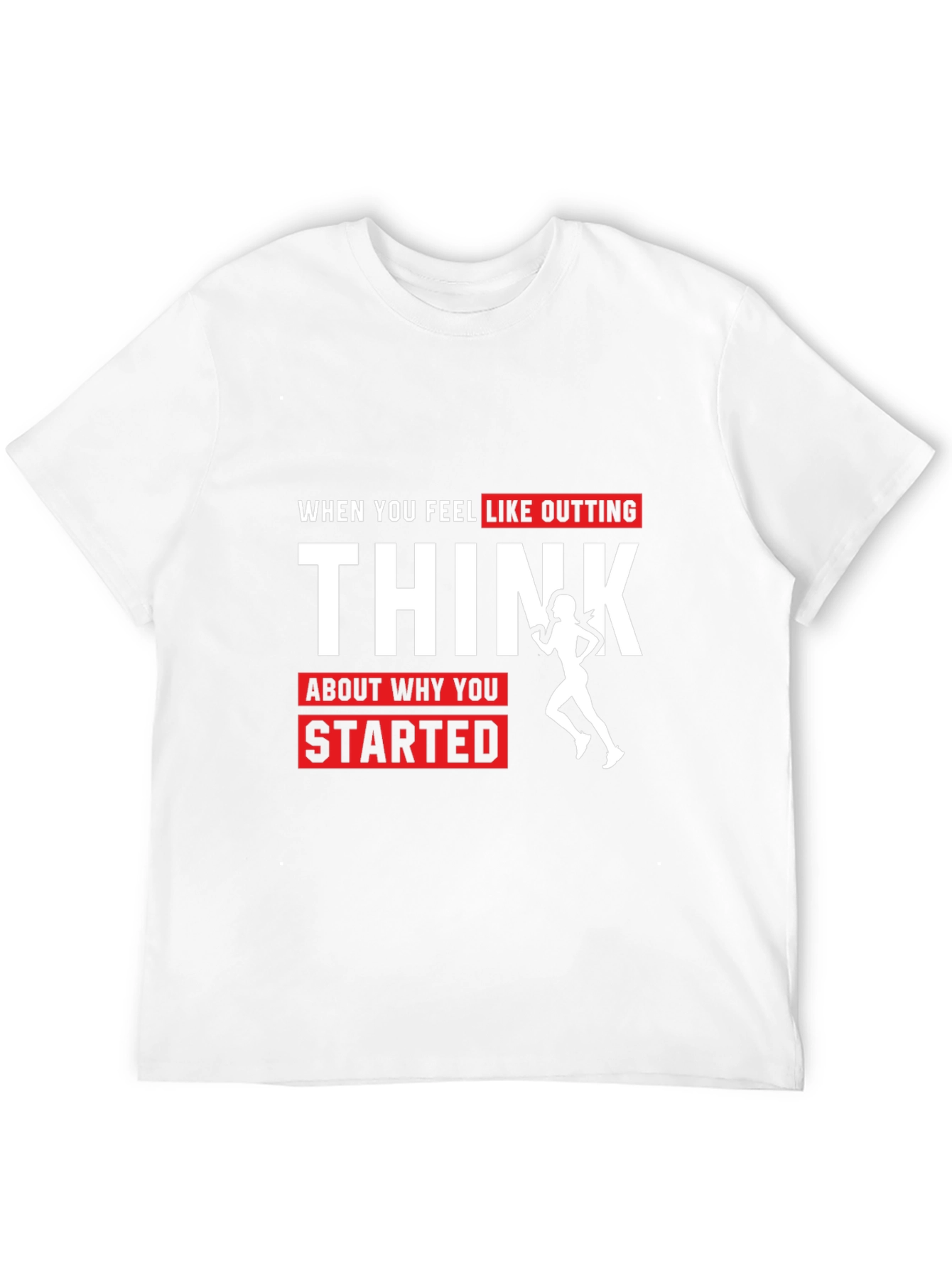 Black Motivational Running T-Shirt: Think Why You Started view 12