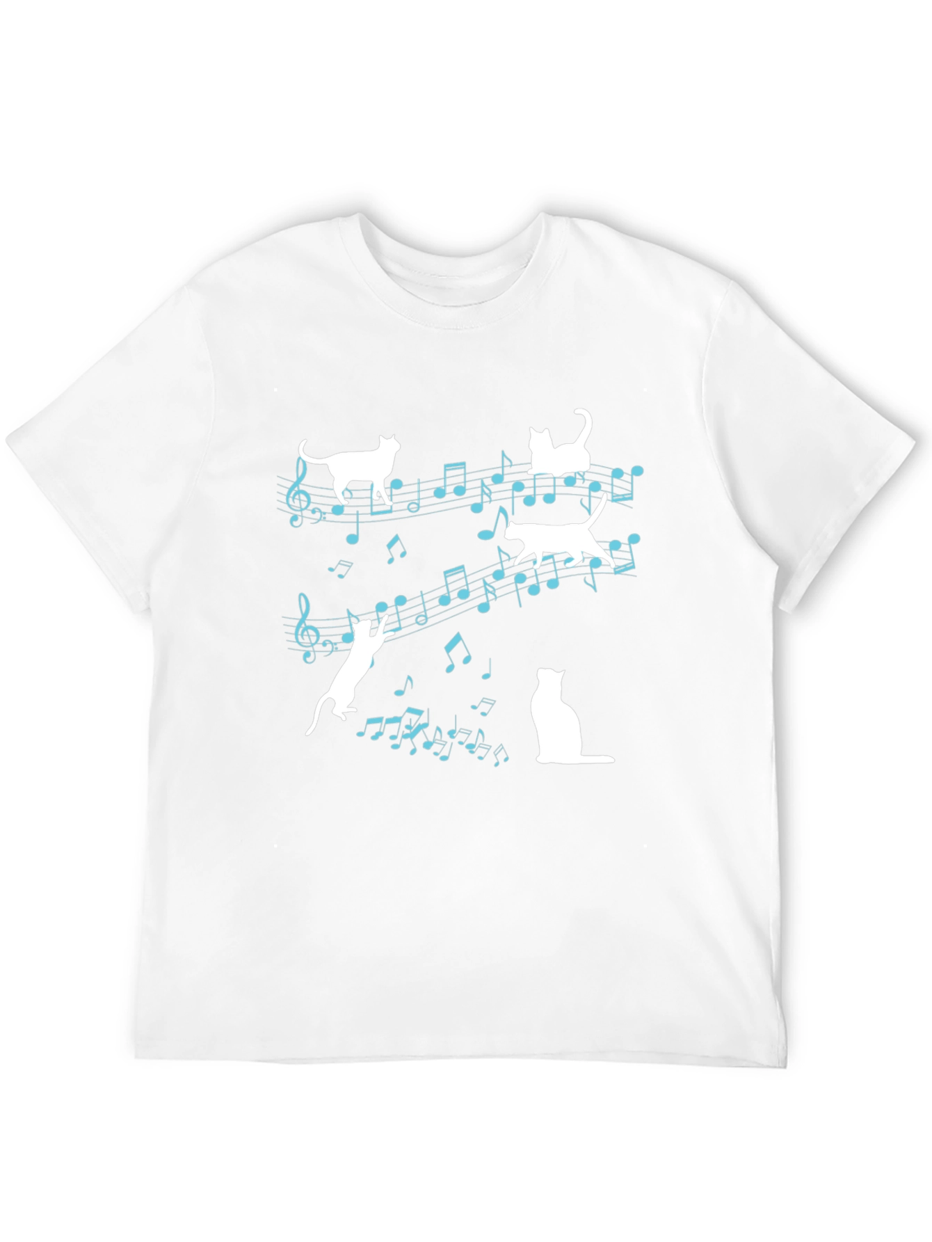 Black Musical Cats Graphic Tee - Black Cotton Shirt view 12