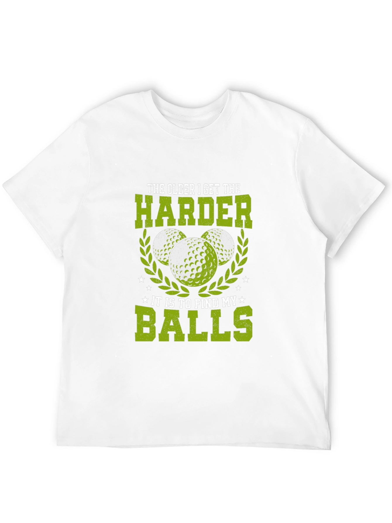 Black Funny Golf T-Shirt: Older Harder to Find Balls view 12