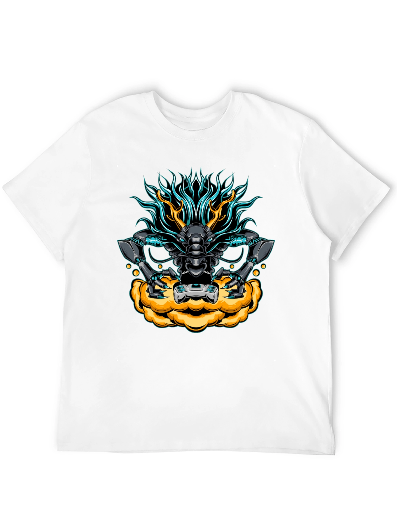 Black Cyberpunk Dragon Graphic Tee - Black view 12