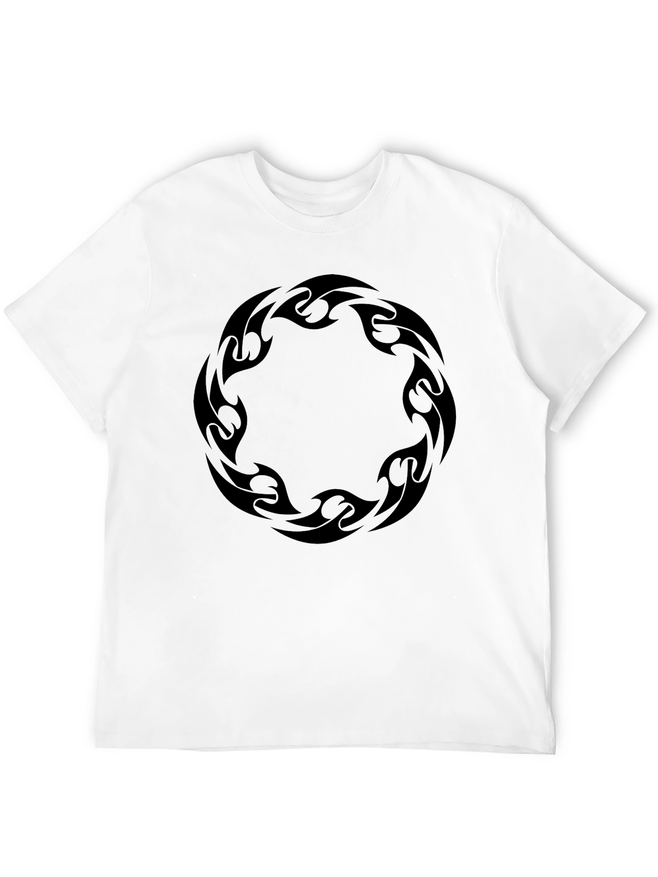 Tribal Circle Graphic Tee - Stylish Black T-Shirt - 12