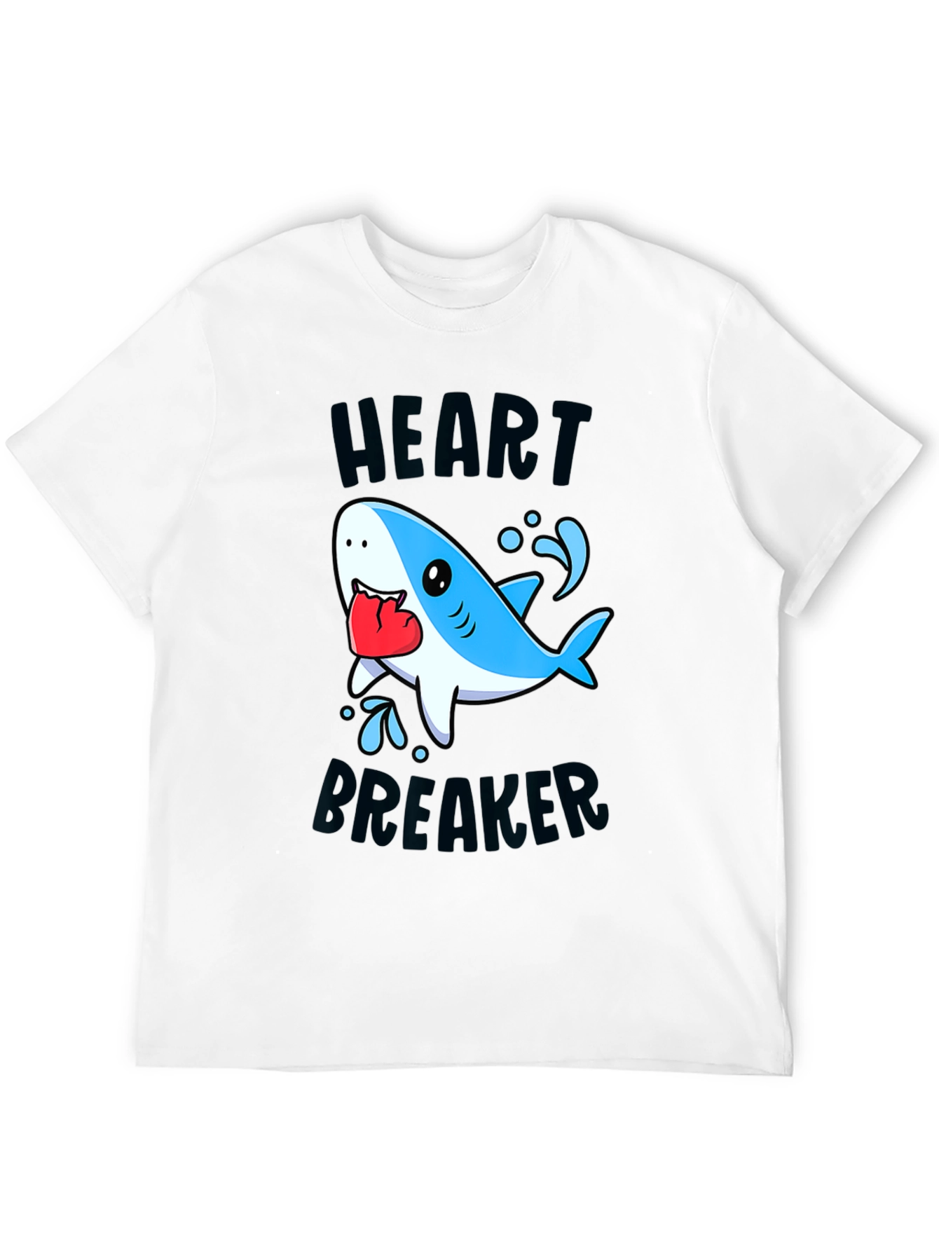 Black Heartbreaker Shark Graphic Tee - Soft Cotton Blend view 12