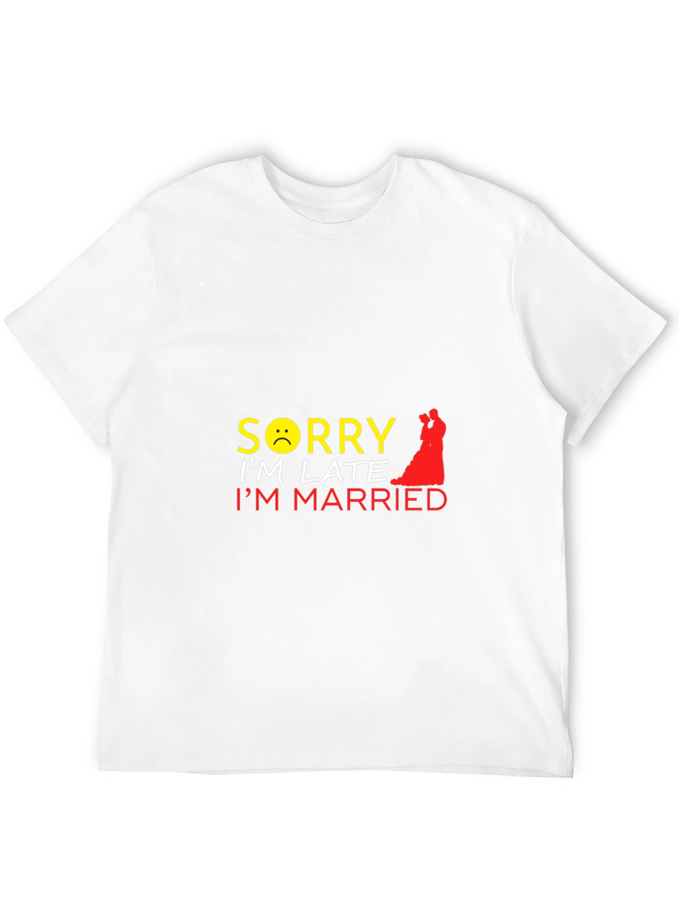 Black Funny Sorry I'm Late I'm Married Graphic T-Shirt view 12