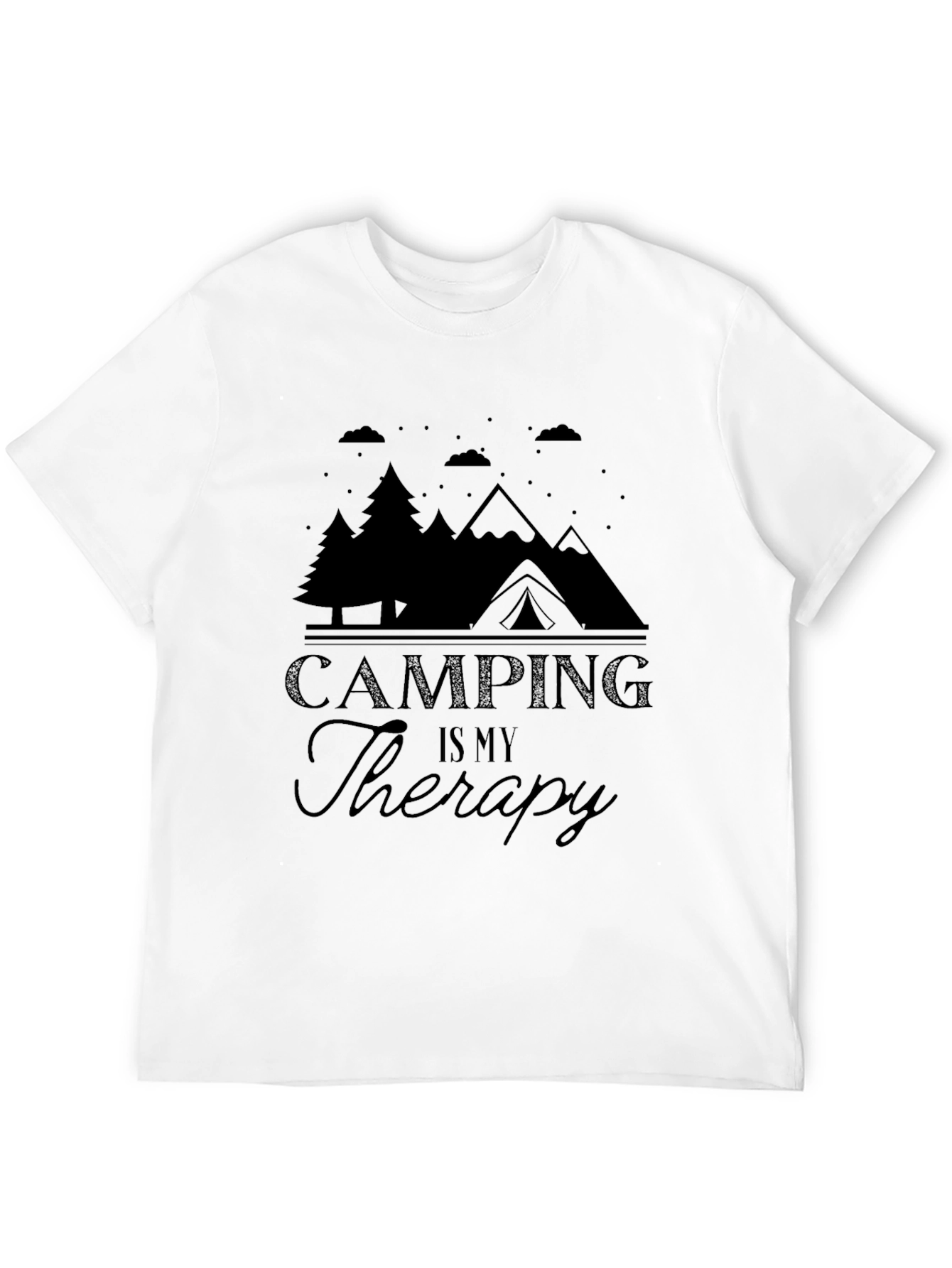 Black Camping Is My Therapy T-Shirt view 12