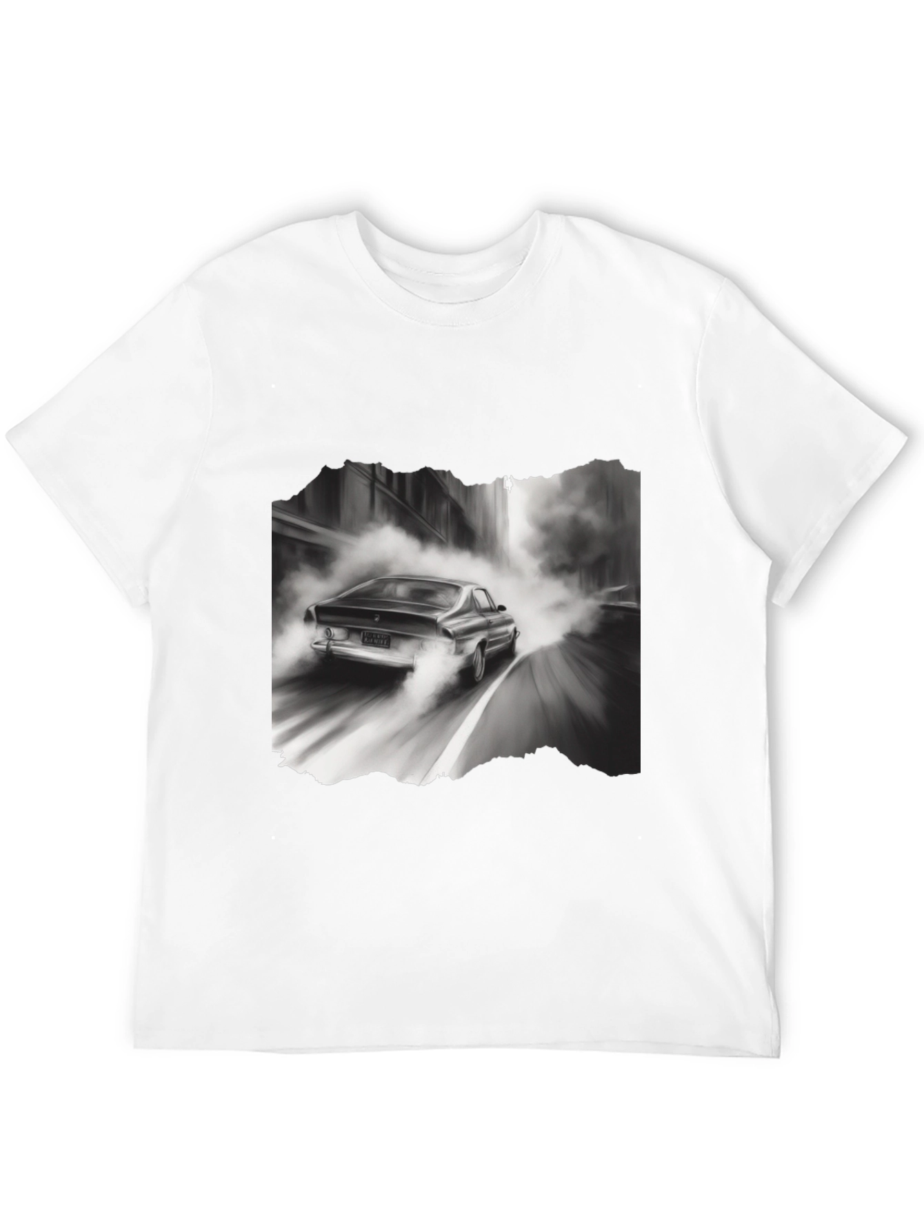 Black Retro Car Graphic Tee - Black Cotton Blend T-Shirt view 12