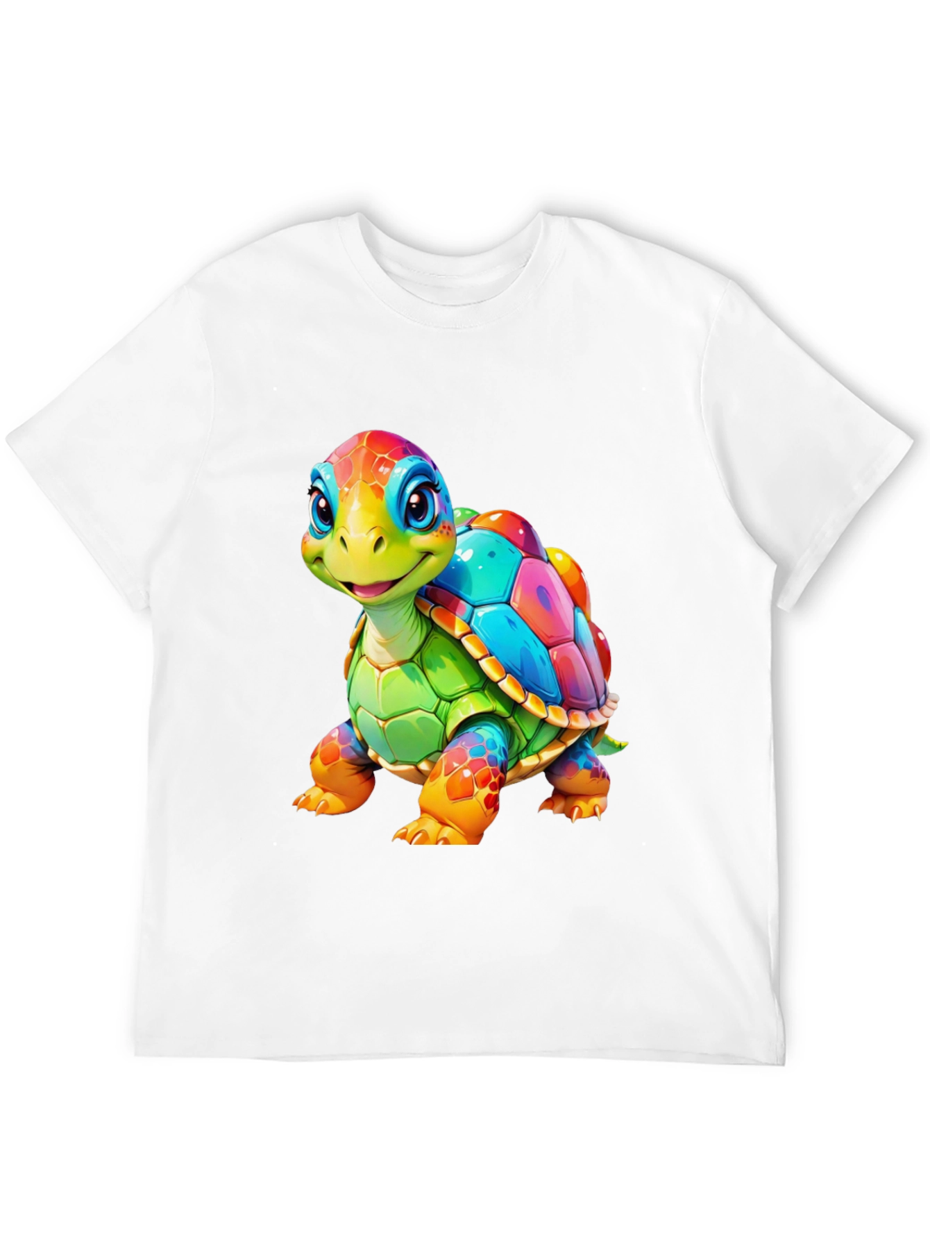 Black Rainbow Turtle Graphic Tee - Unique Colorful Design view 12