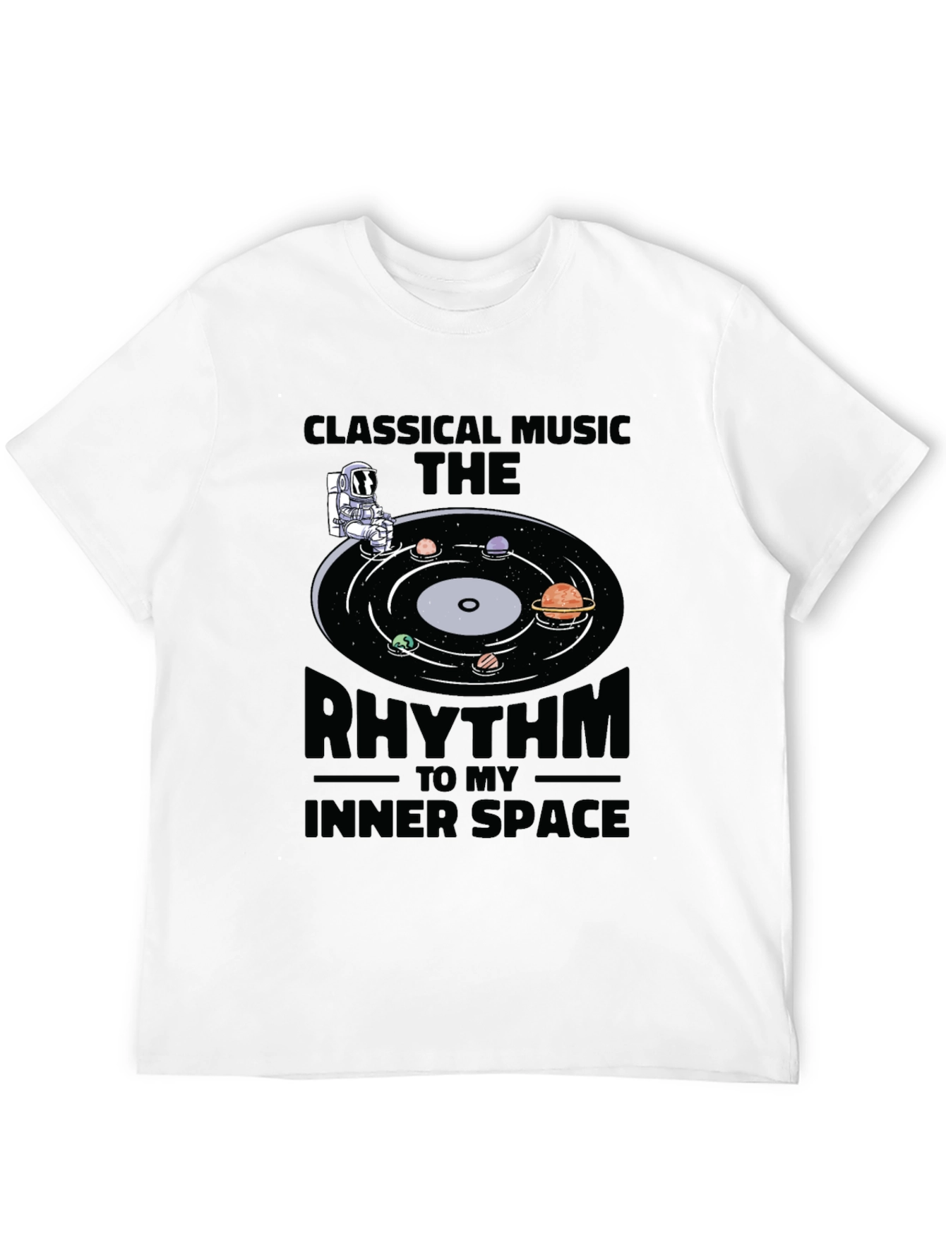 Black Classical Music T-Shirt: Inner Space Rhythm Tee view 12