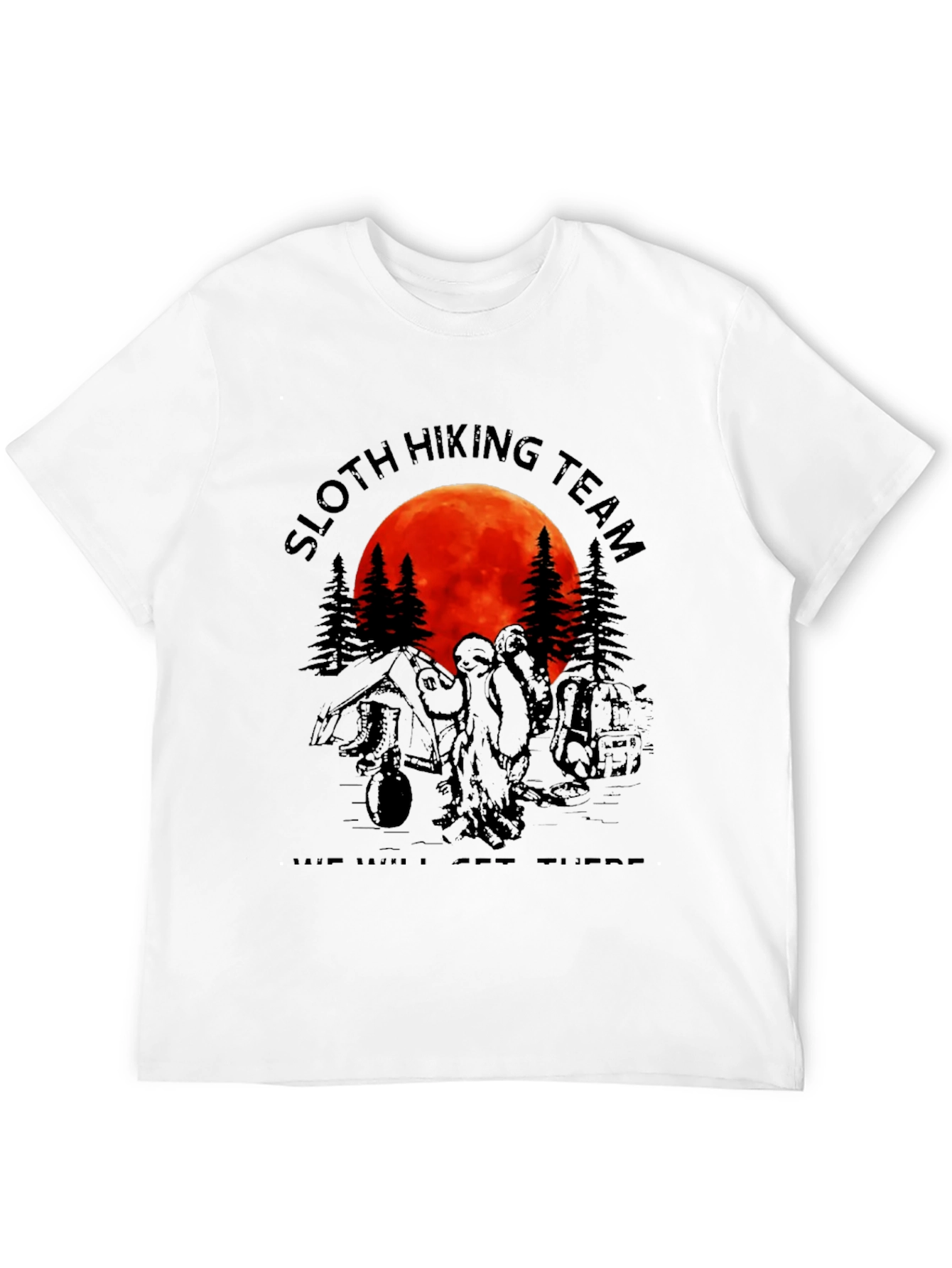 Black Sloth Hiking Team Graphic Tee - "We Will Get There" T-Shirt view 12