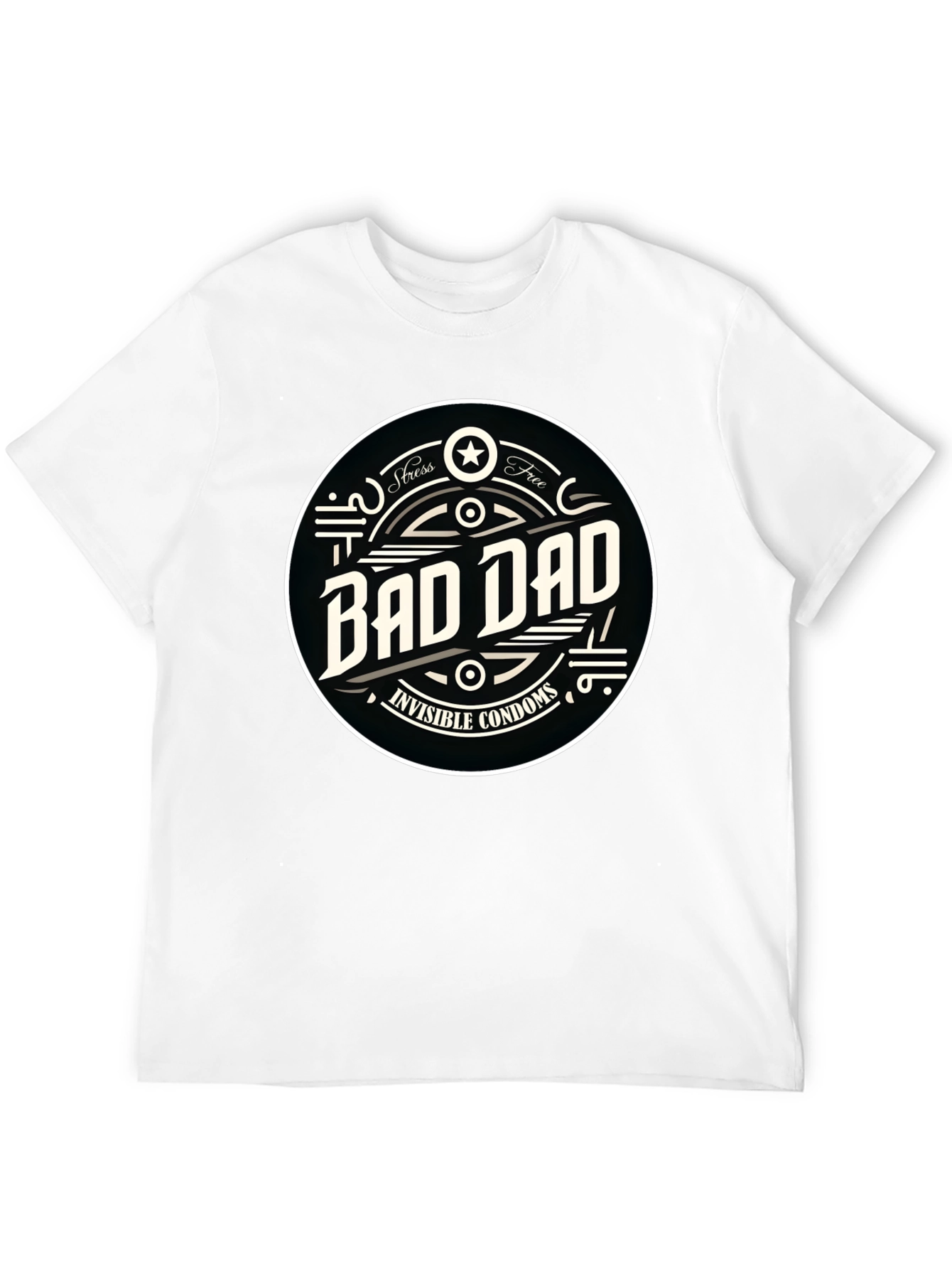 Black Bad Dad Funny Graphic T-Shirt view 12