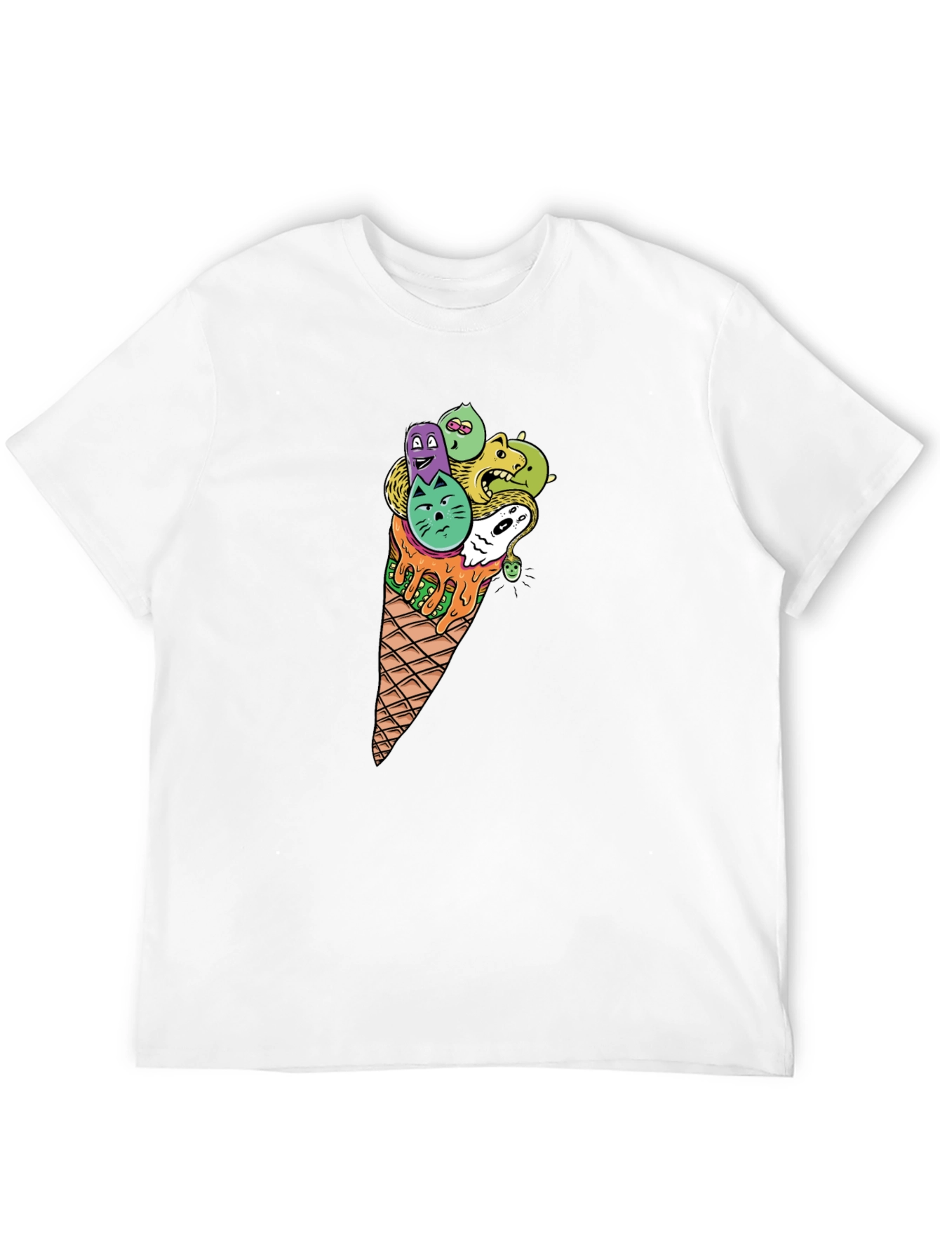 Black Funky Ice Cream Cone Graphic Tee - Black view 12