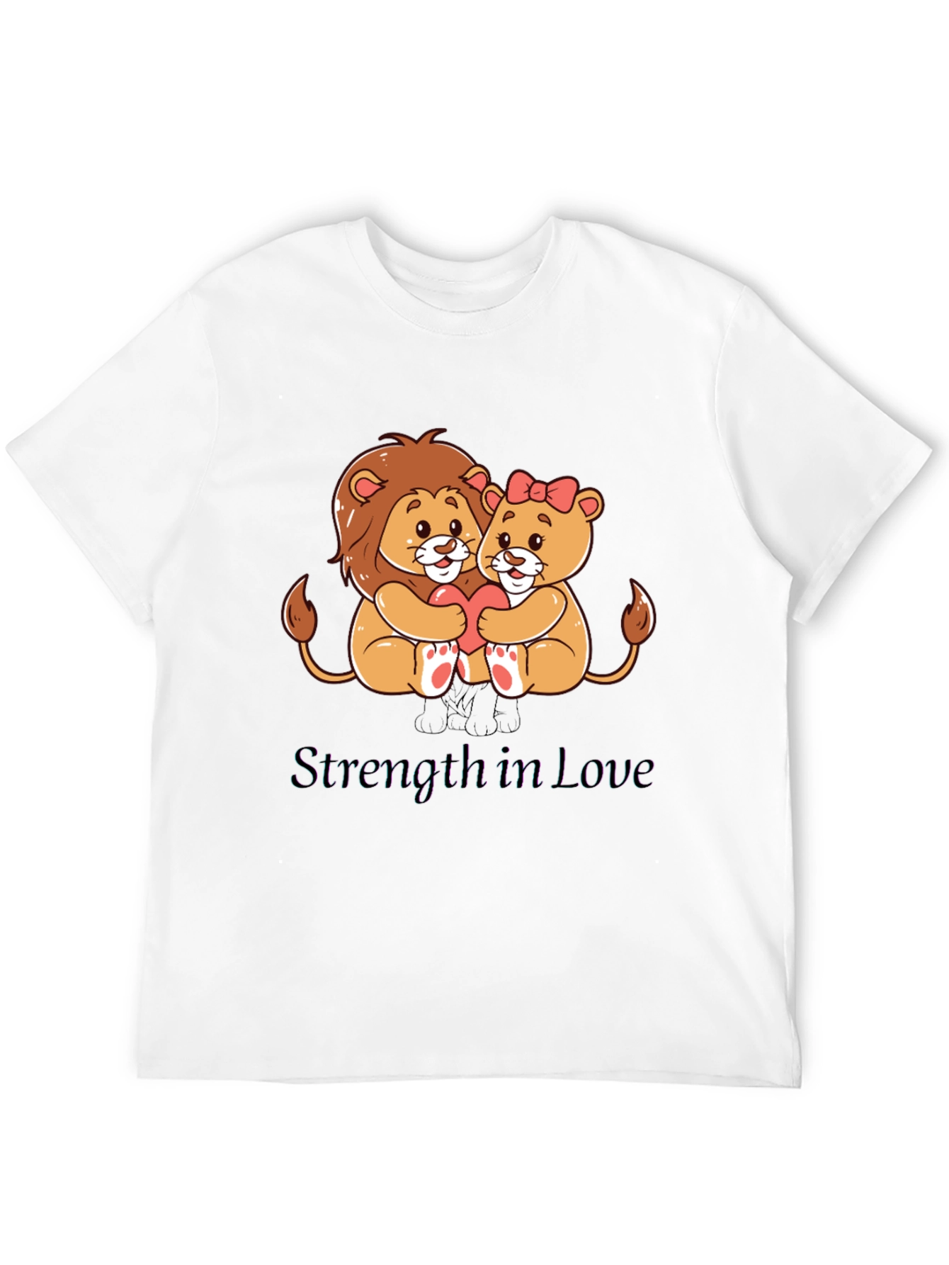 Black Lion Love T-Shirt - Strength in Love Design view 12