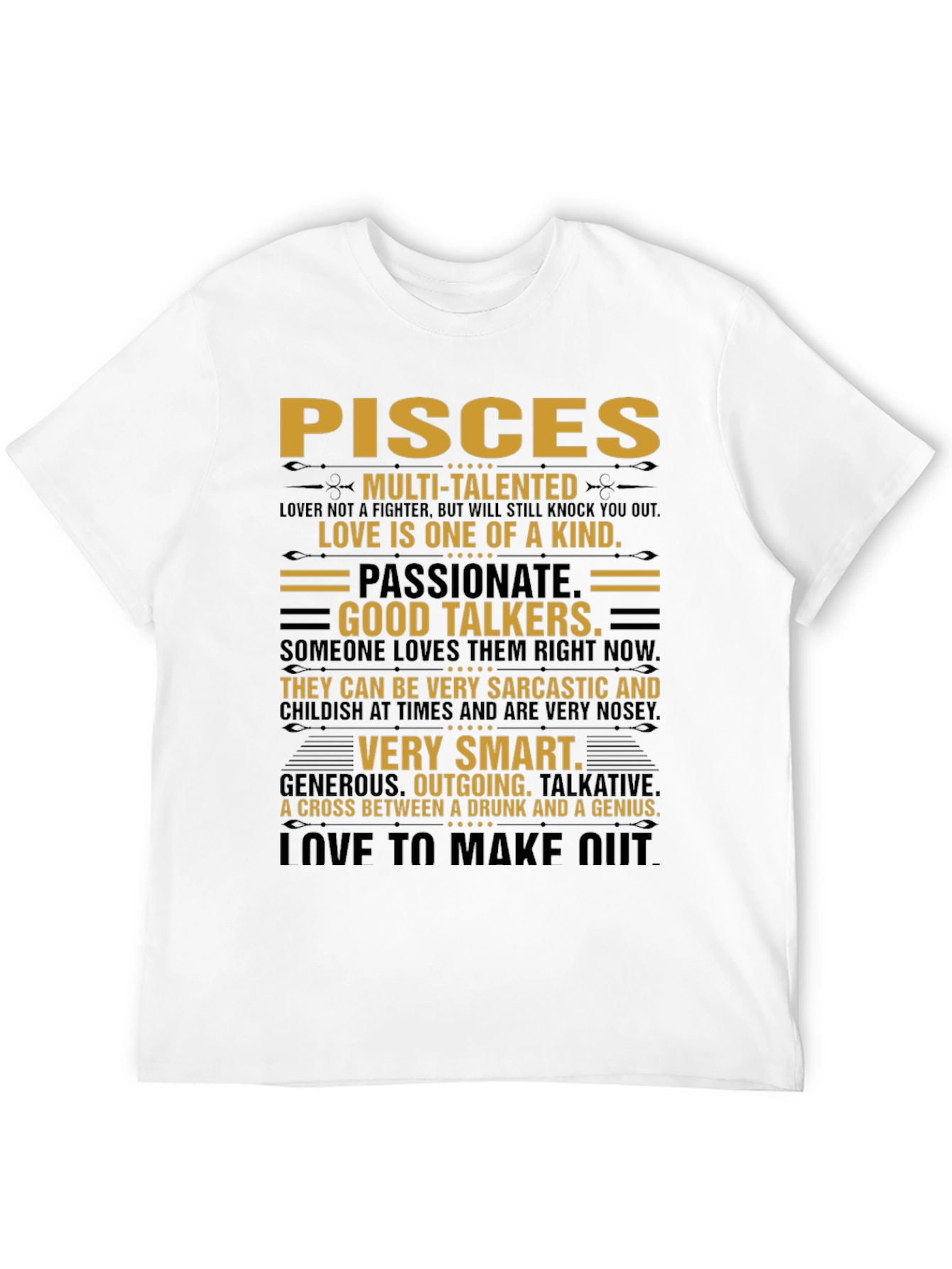 Pisces Zodiac Sign T-Shirt - Multi-Talented Tee - 12