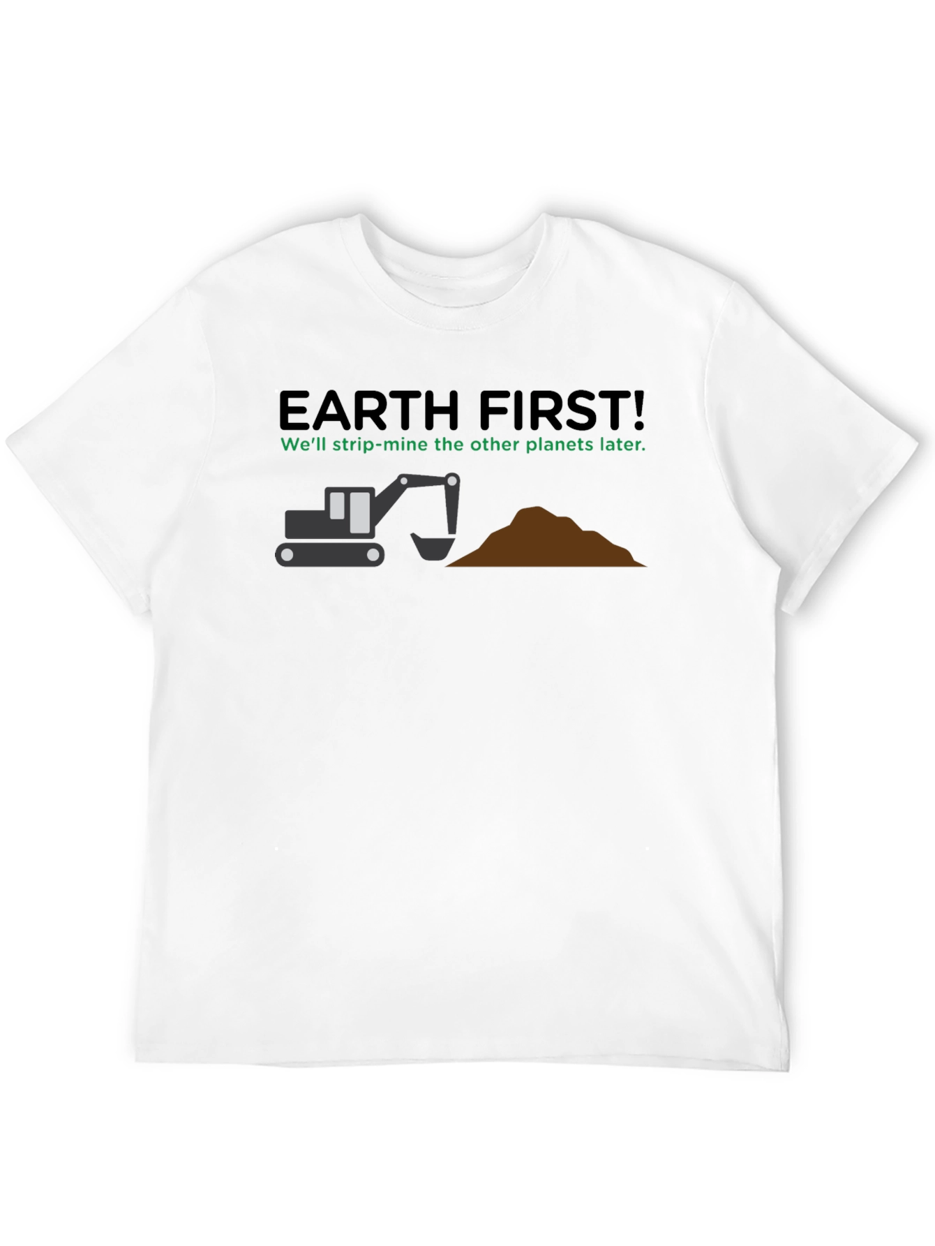 Black Earth First Strip Mine T-Shirt: Funny Graphic Tee view 12