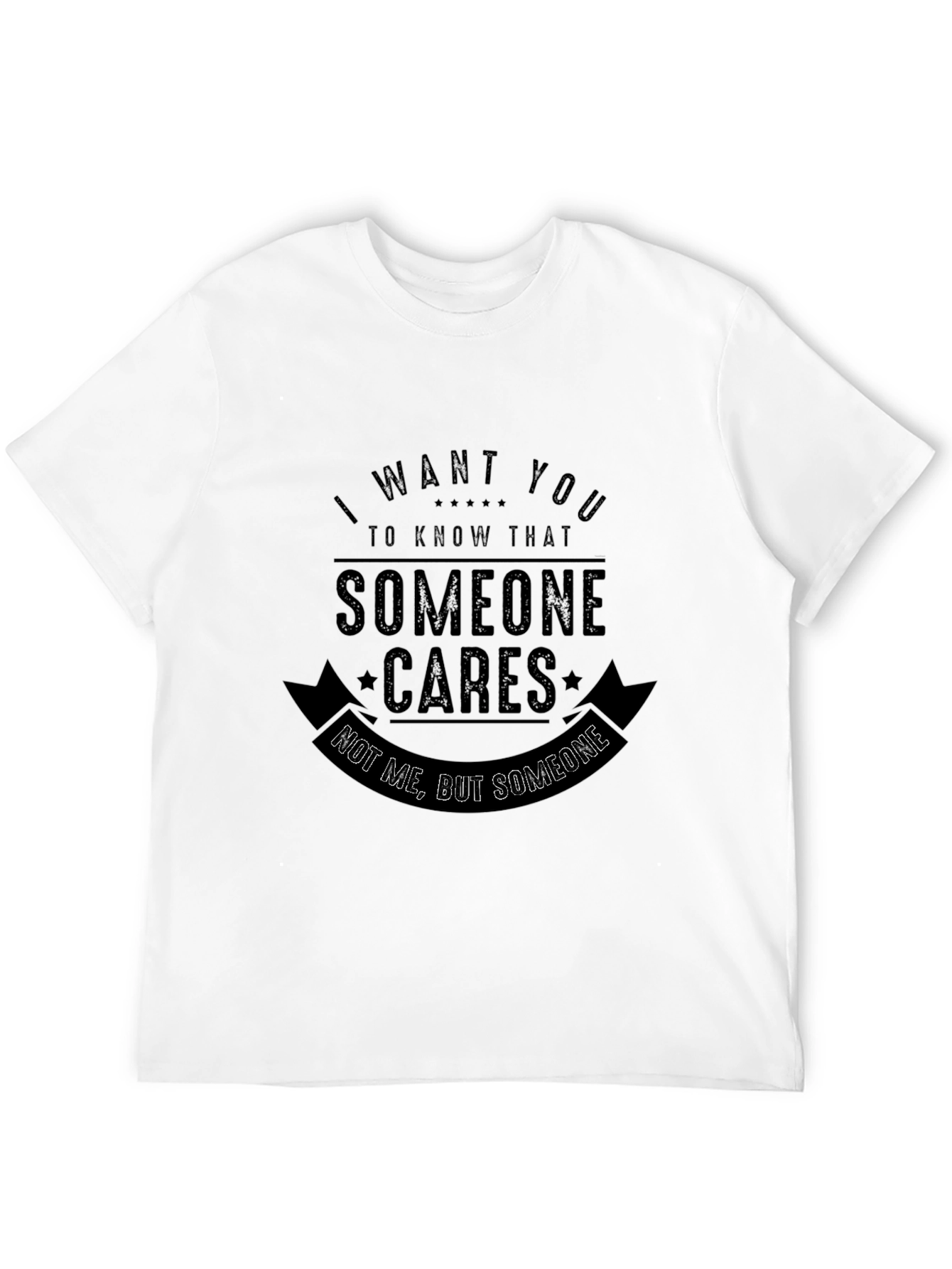 Black Humorous 'Someone Cares' Graphic Black T-Shirt view 12