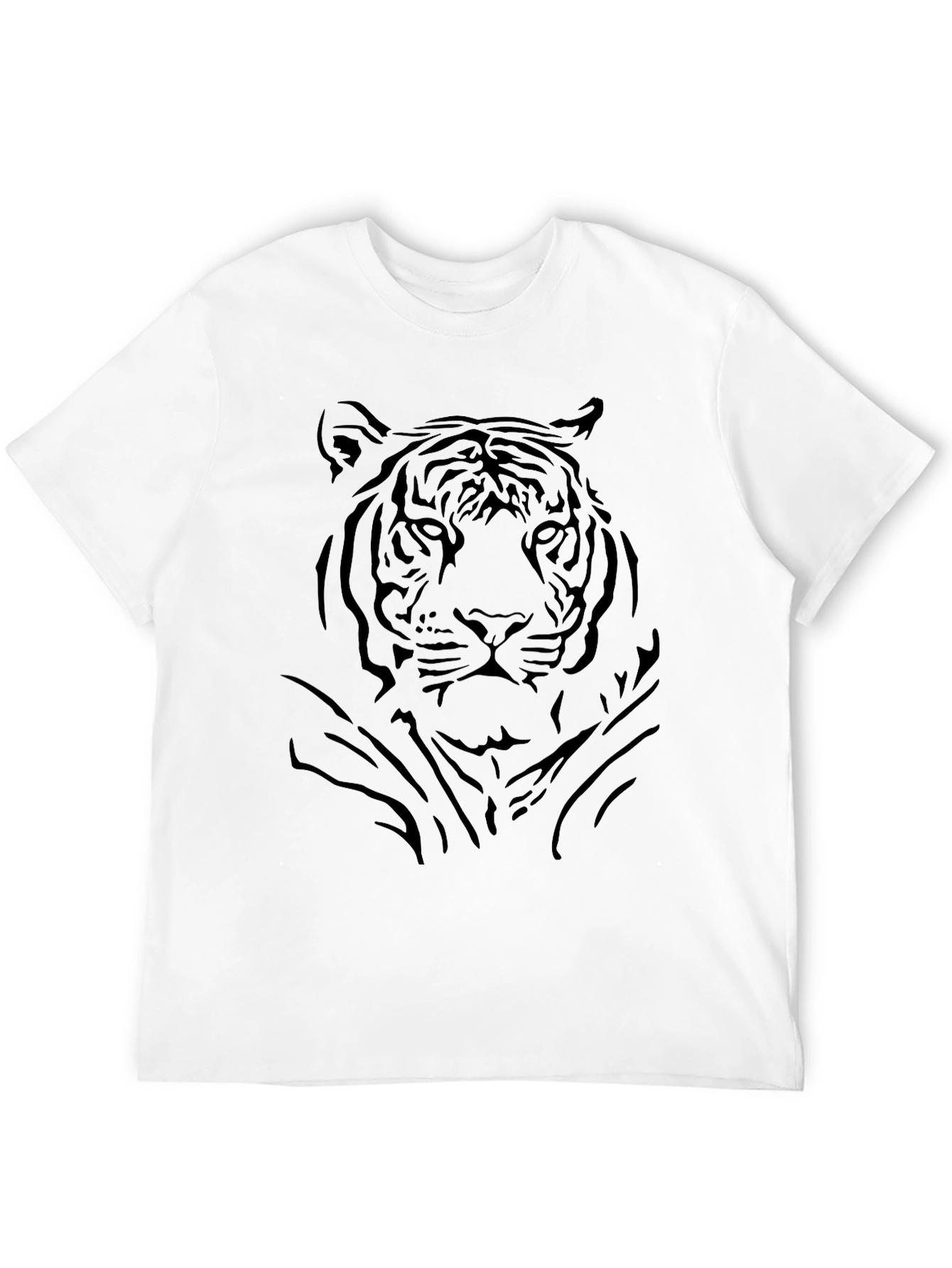 Black Tiger Graphic Black T-Shirt - Men's Casual Tee view 12