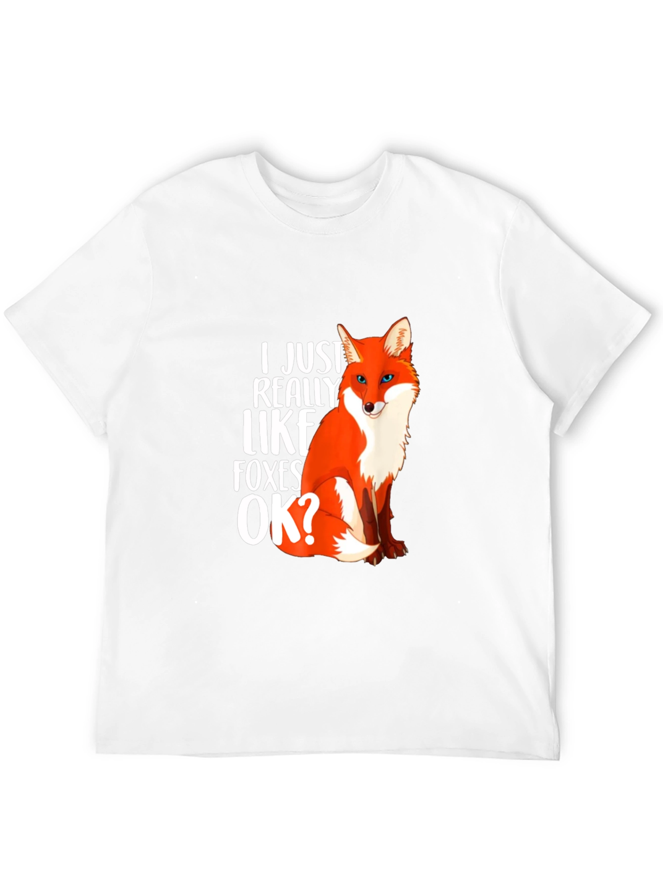 Black I Just Really Like Foxes OK? Graphic T-Shirt view 12