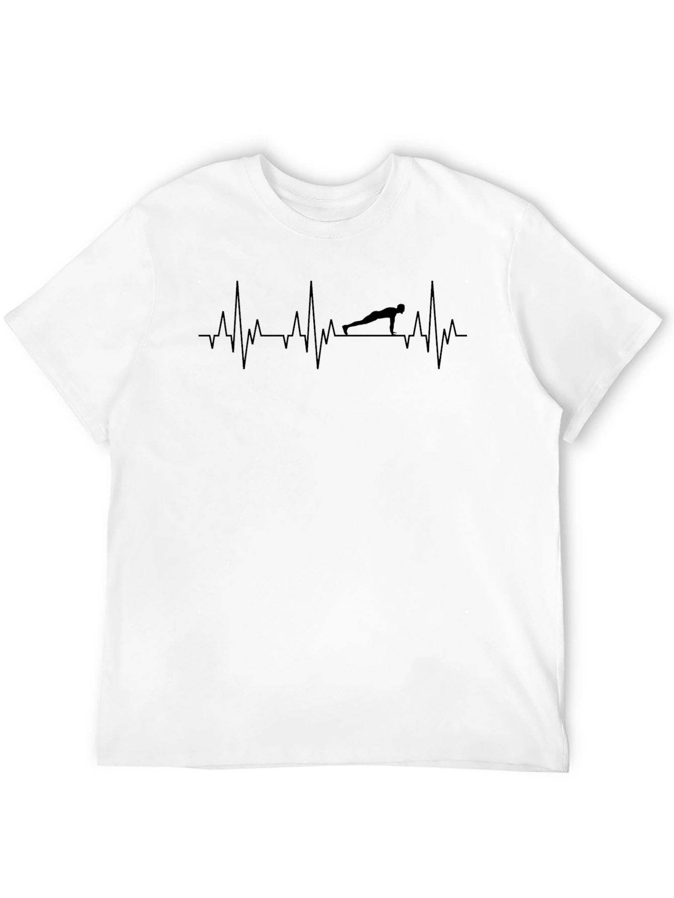 Black Workout Heartbeat Tee - Push Up Pulse T-Shirt view 12