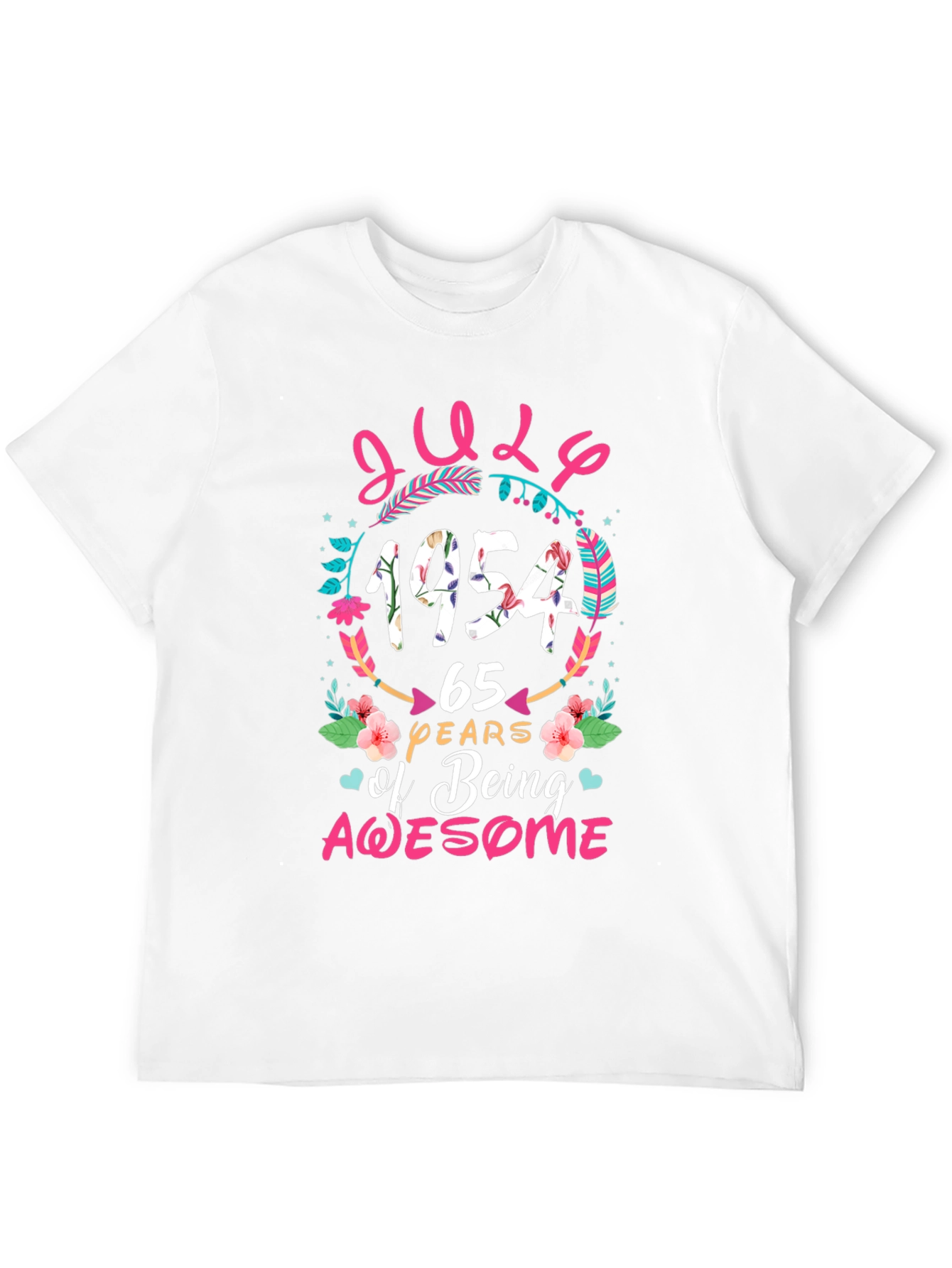 Black July 1954 65 Years of Being Awesome T-Shirt view 12