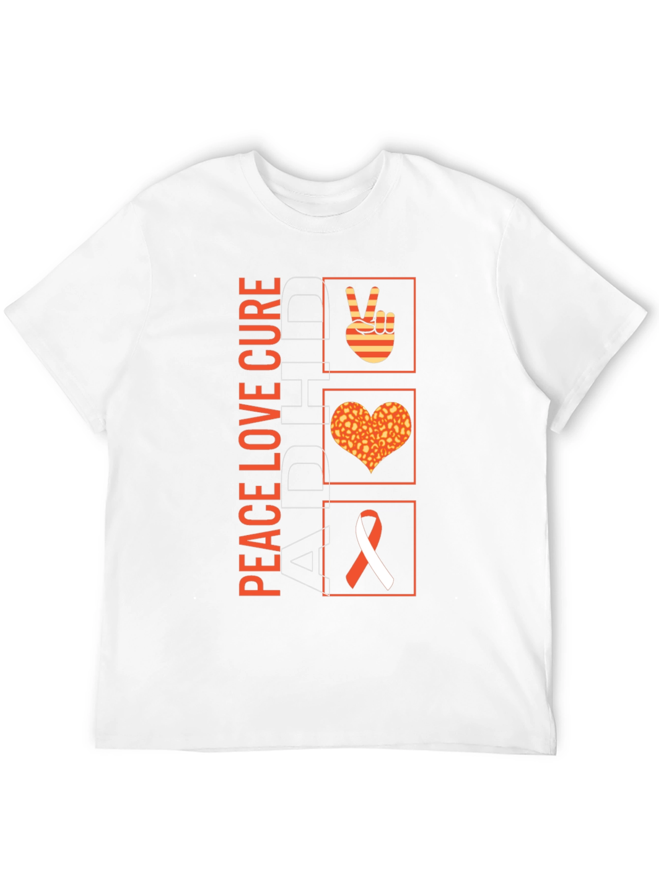 Peace Love Cure ADHD Awareness T-Shirt - 12