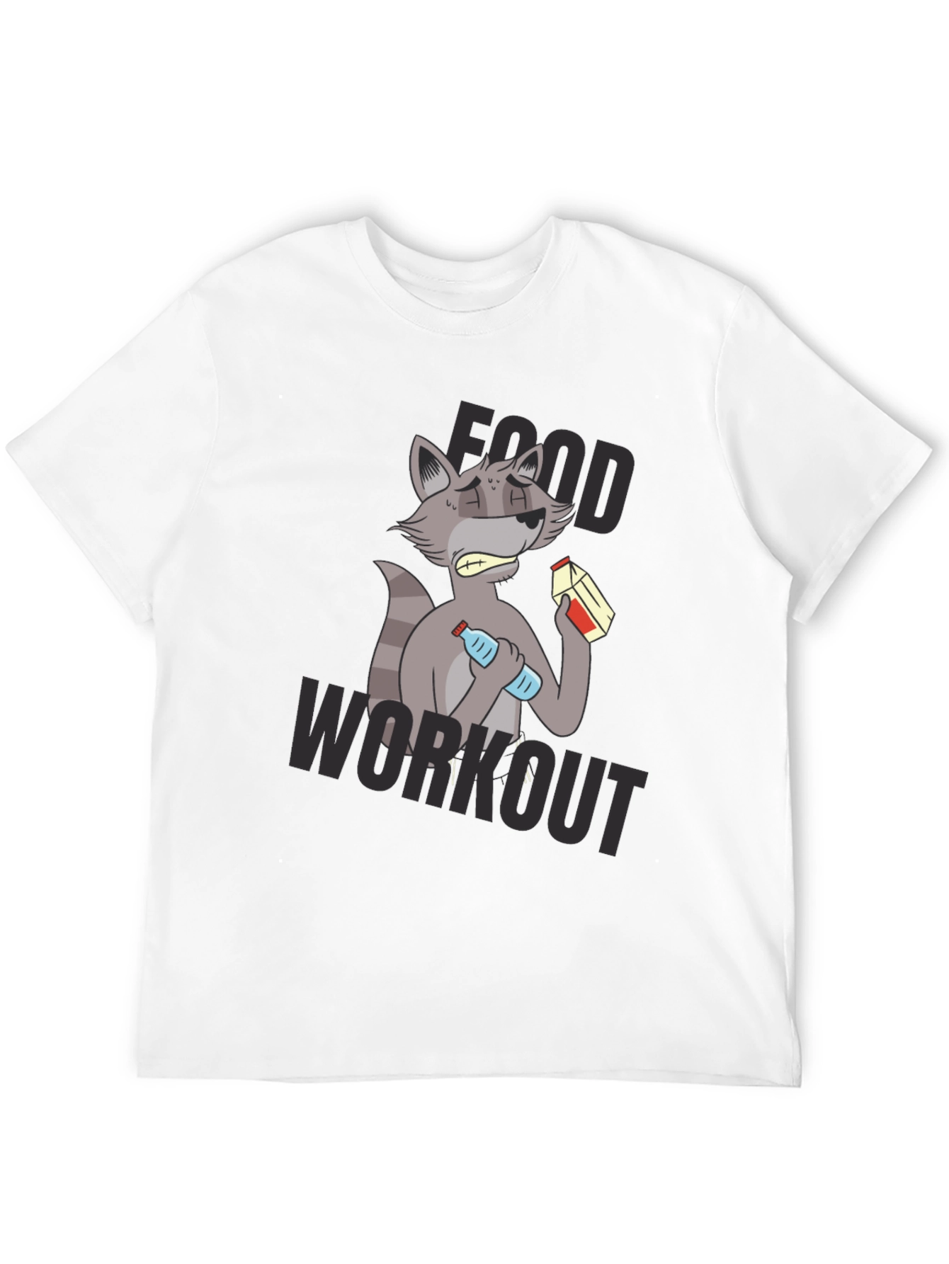 Black Food Workout T-Shirt - Funny Raccoon Gym Tee view 12