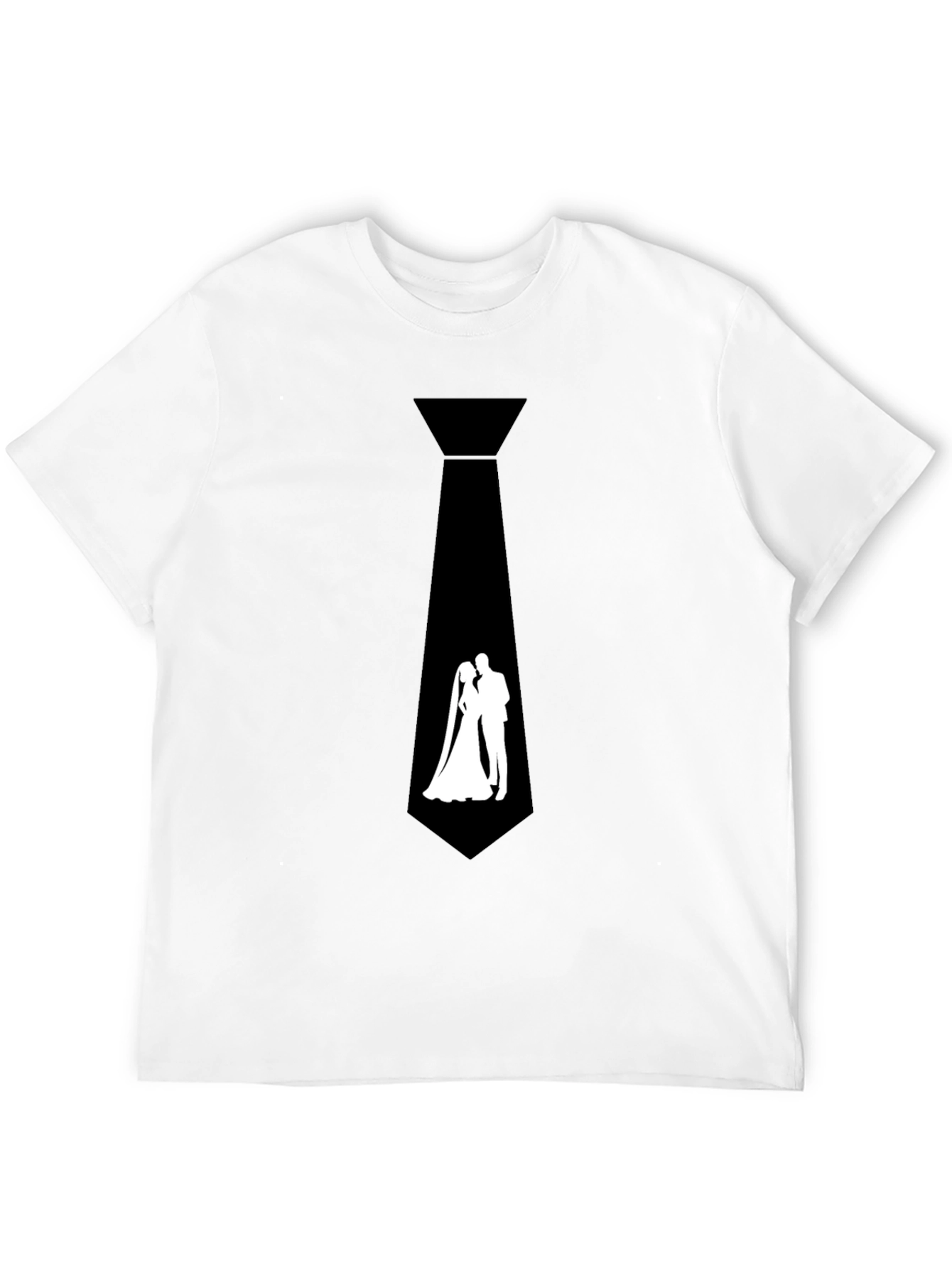 Black Novelty Wedding Tie Graphic Tee - Black view 12