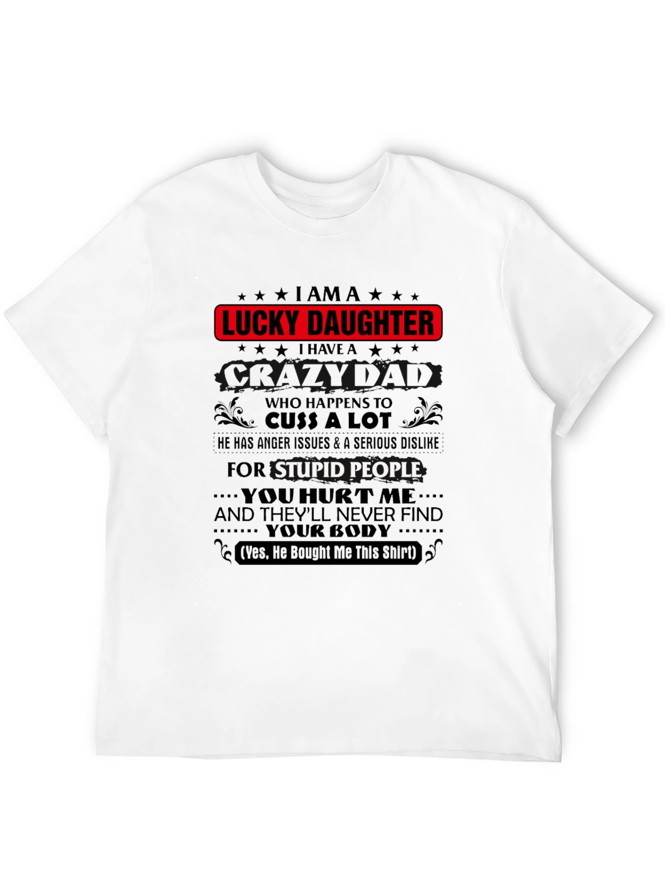 Black Lucky Daughter Graphic Tee - Black view 12