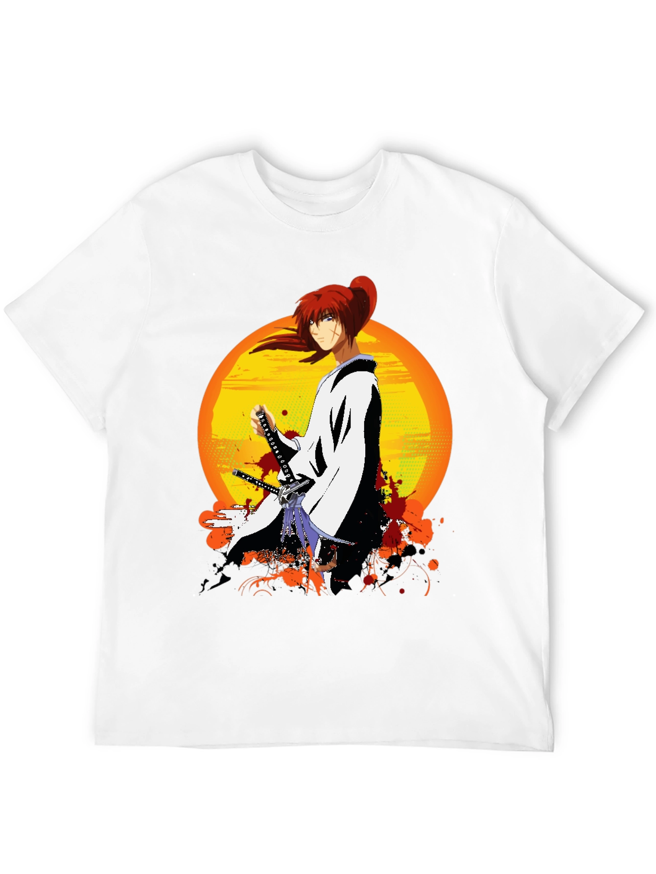 Black Anime Samurai T-Shirt view 12