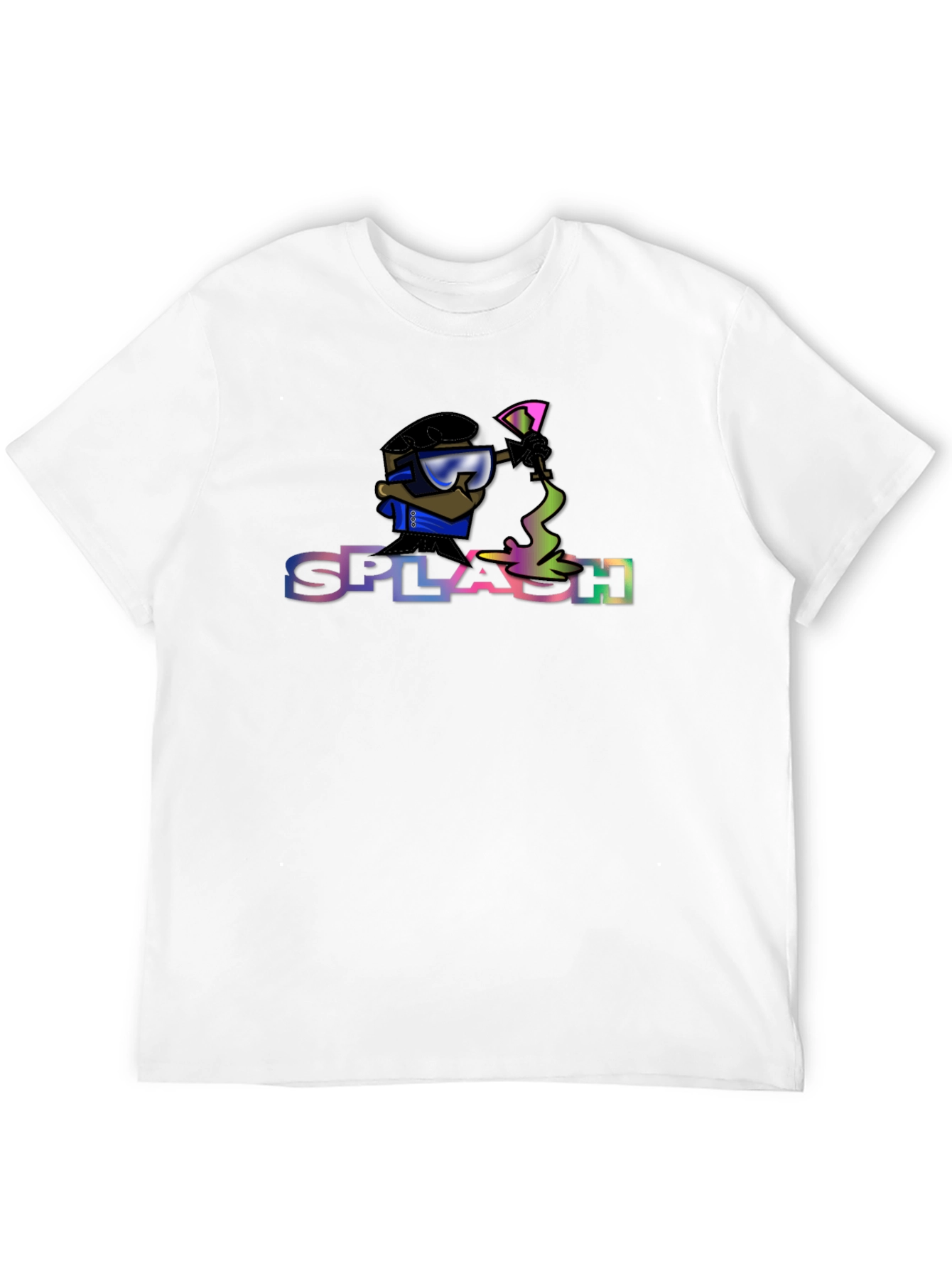 Black Splash Graphic Tee - Cool Cartoon Print view 12