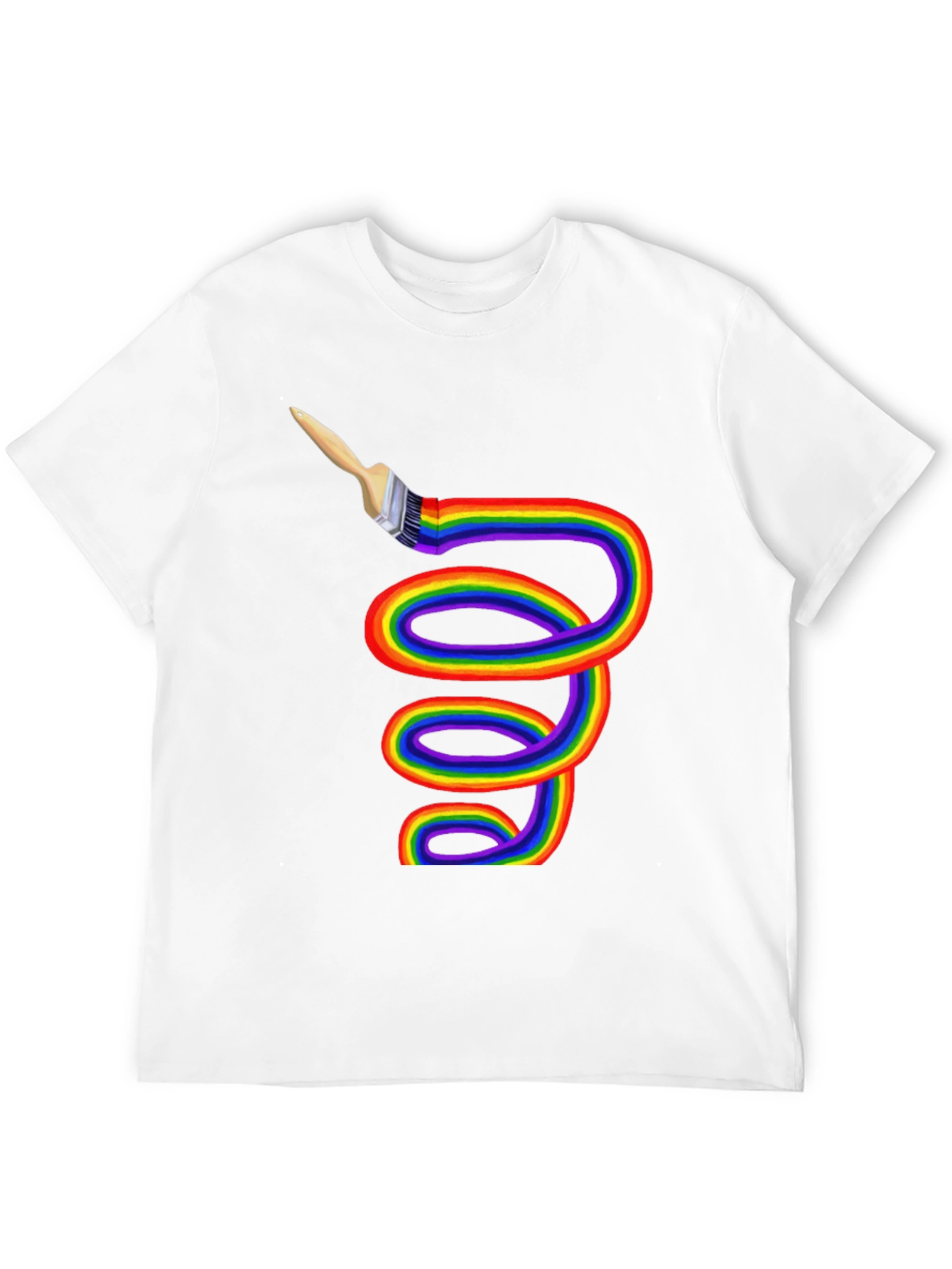 Rainbow Paintbrush Tee - Artistic Expression - 12