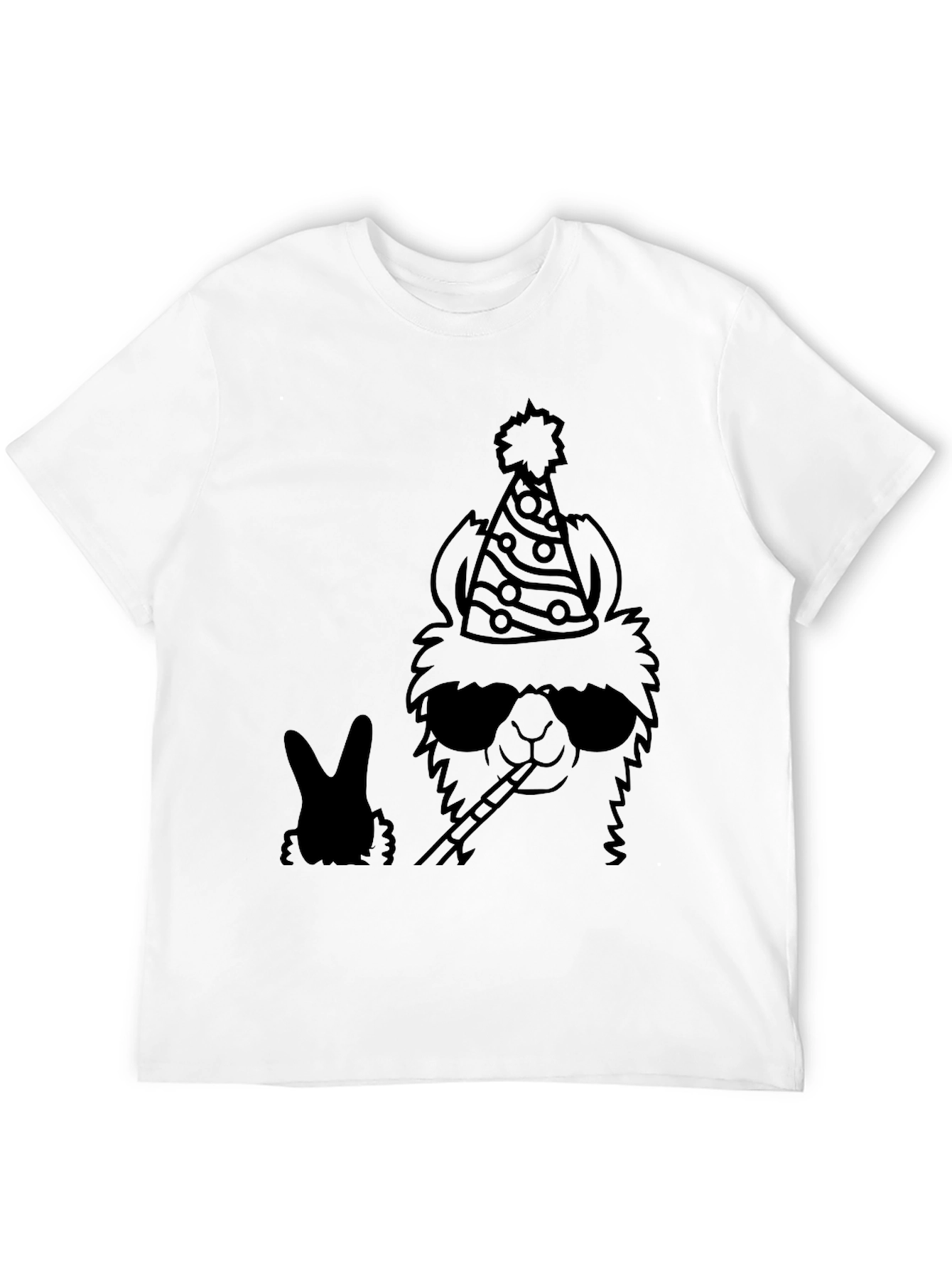Black Party Llama T-Shirt view 12