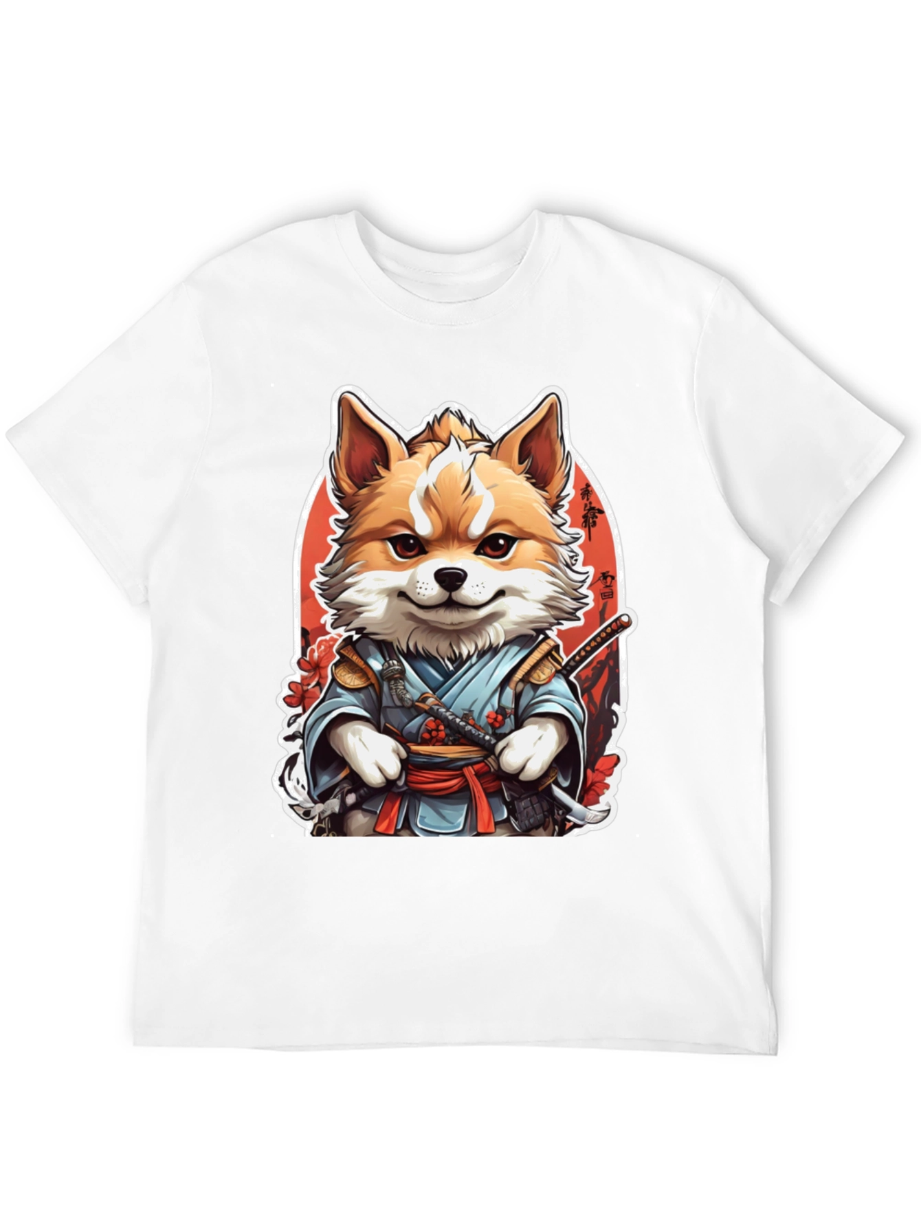 Black Samurai Fox Graphic Tee view 12