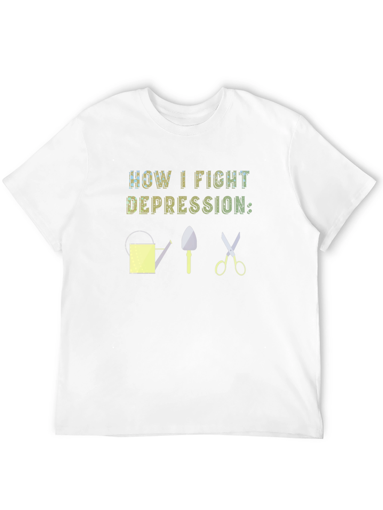 Black How I Fight Depression Gardening T-Shirt view 12