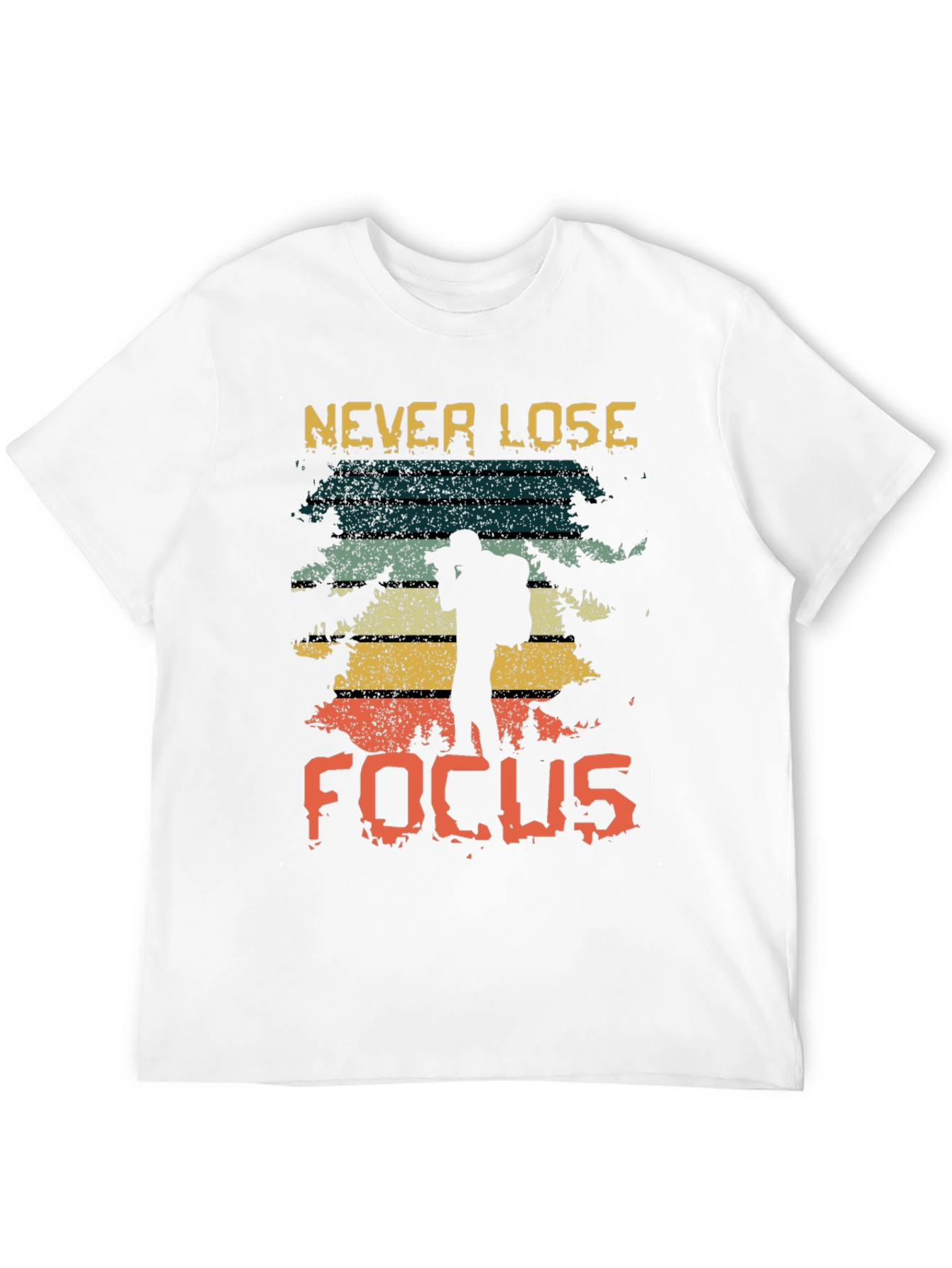 Black Never Lose Focus Retro Graphic Tee view 12